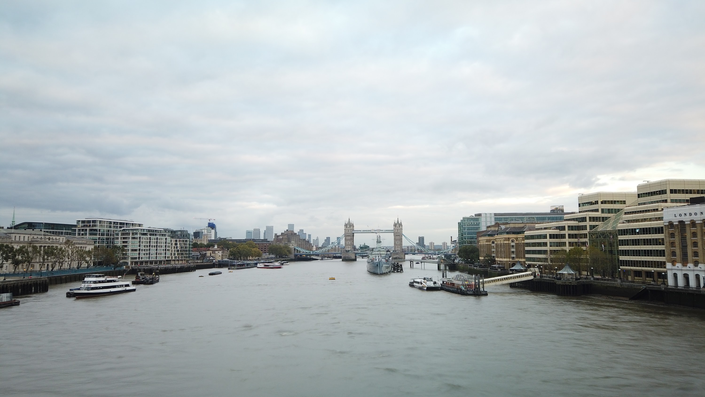 River Thames Looking East Toward Tower Bridge, London