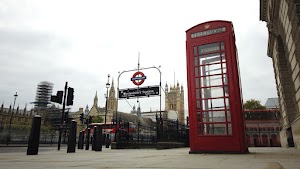 Red Telephone Box at Westminster Station, London