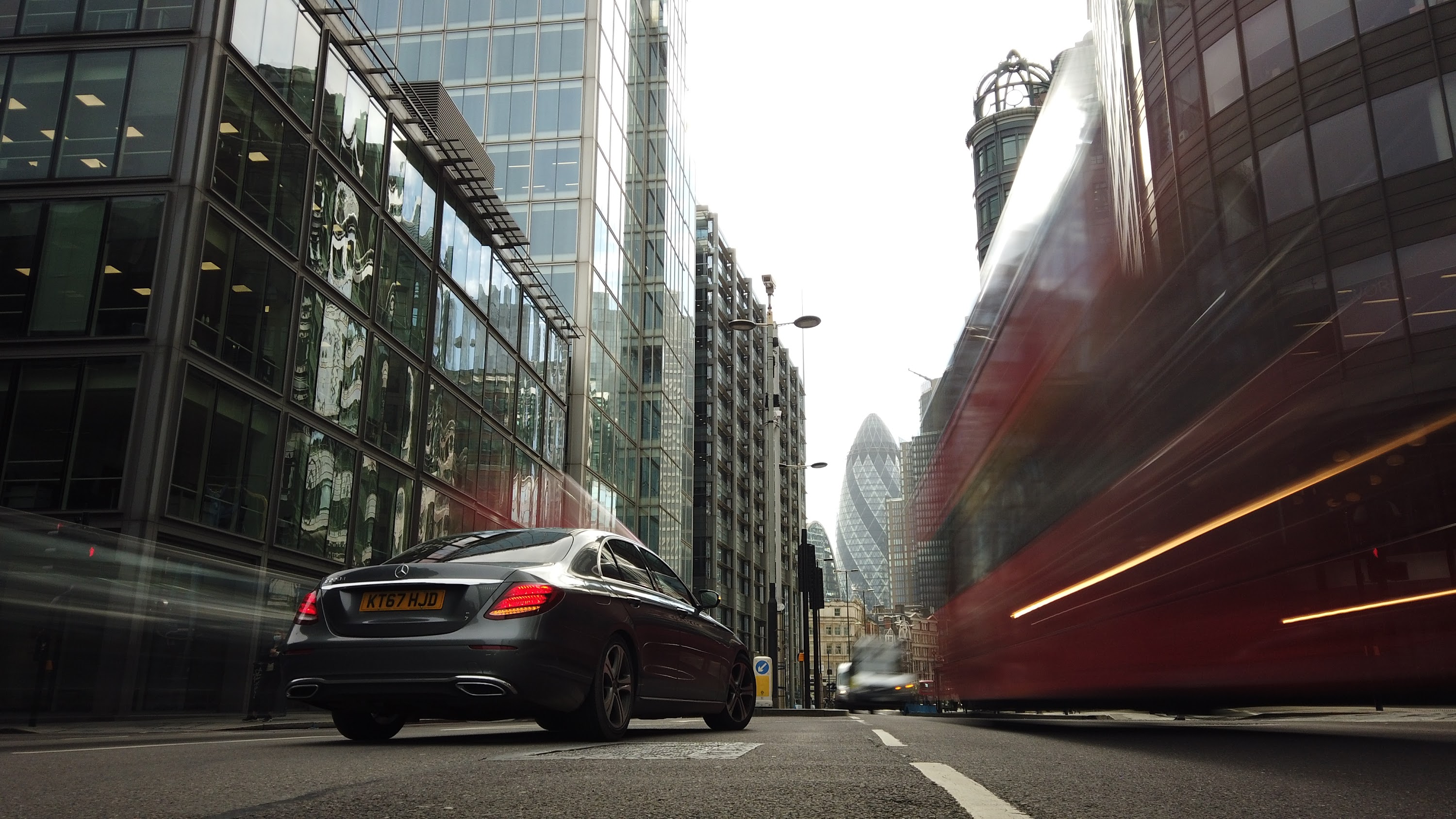 City of London Financial District Street View with The Gherkin