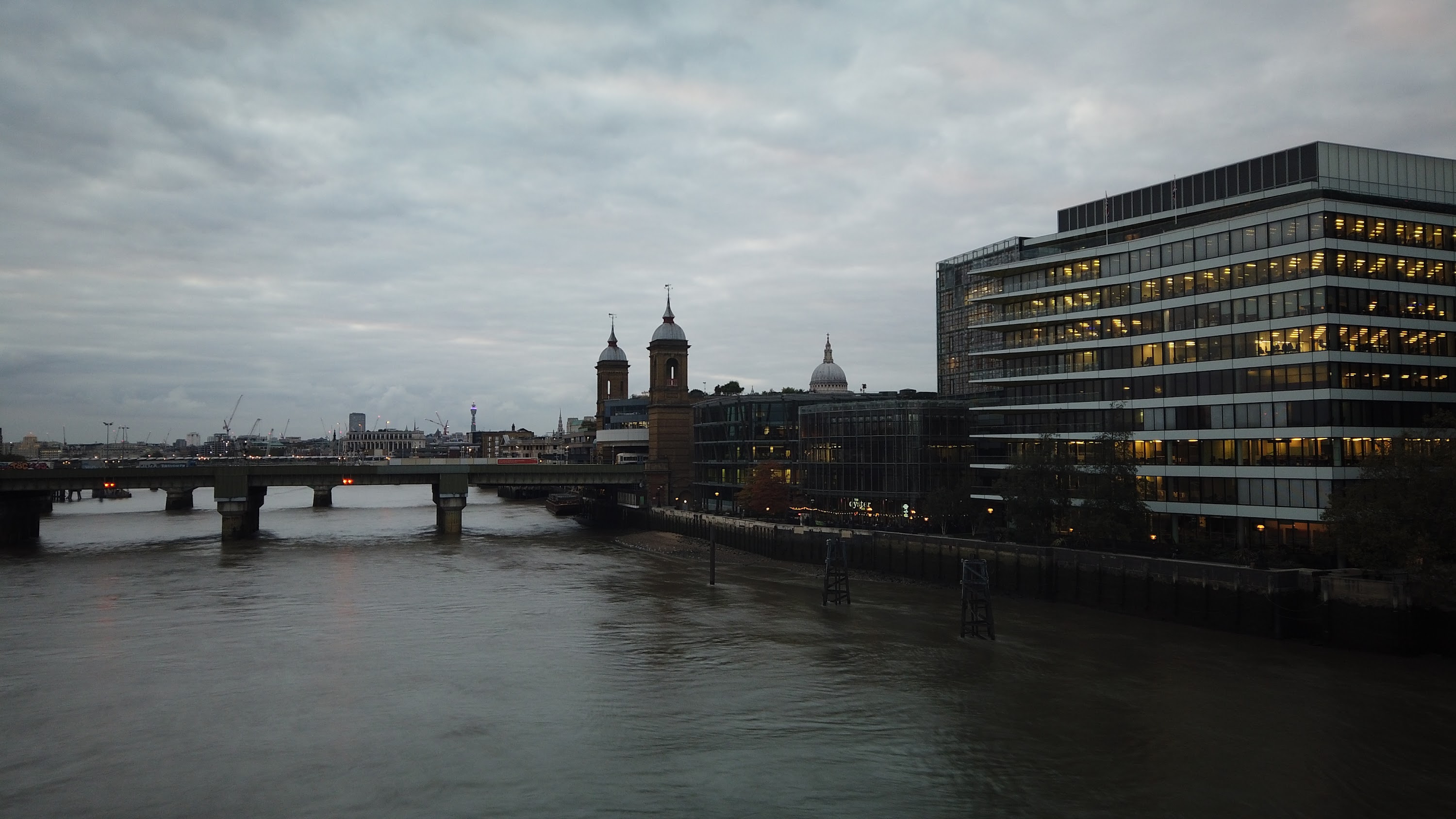 River Thames and Cannon Street Railway Bridge, London