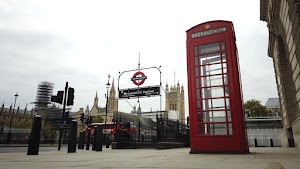 Red Telephone Box at Westminster Station, London