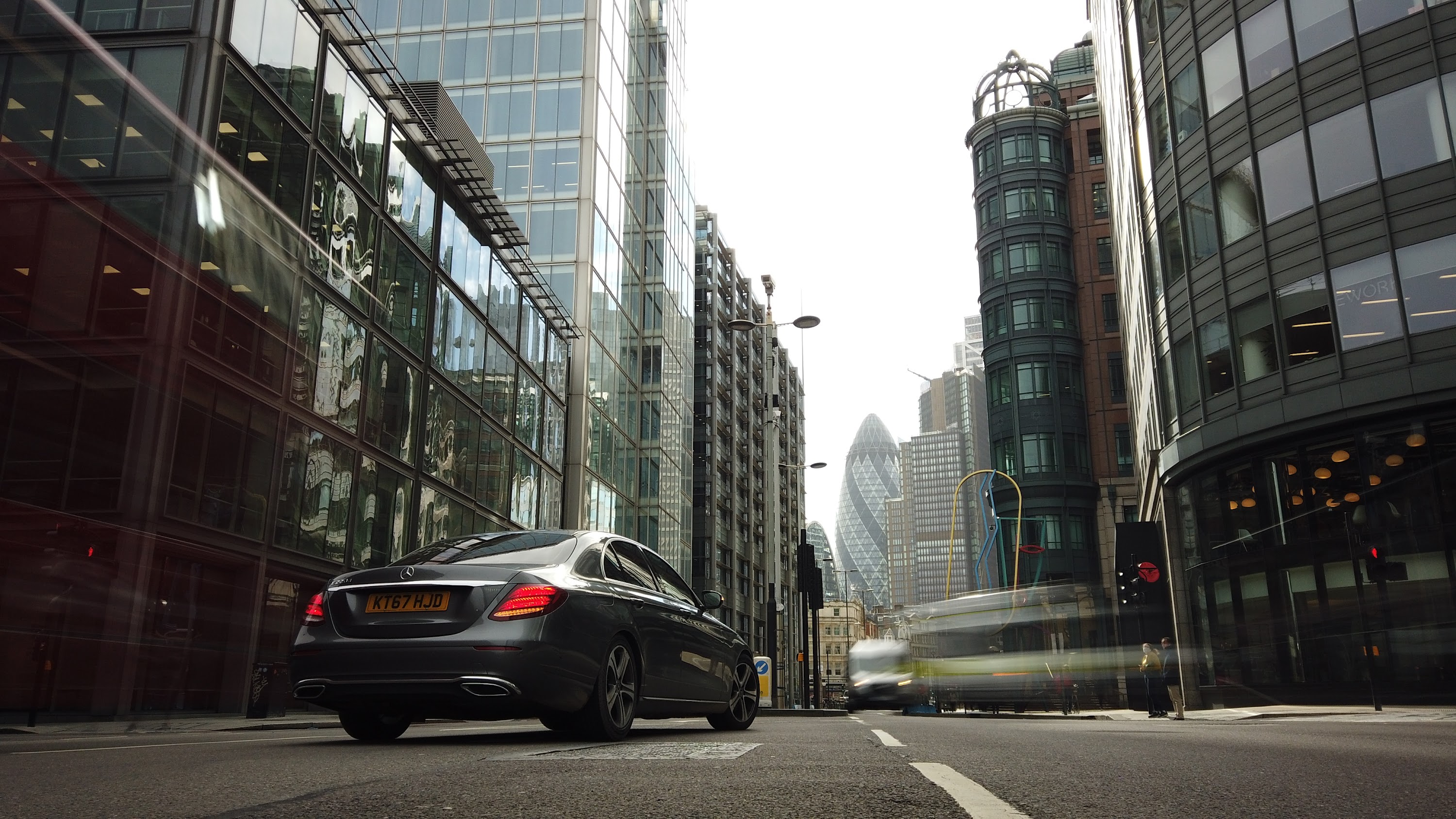 City of London Financial District Street View with The Gherkin