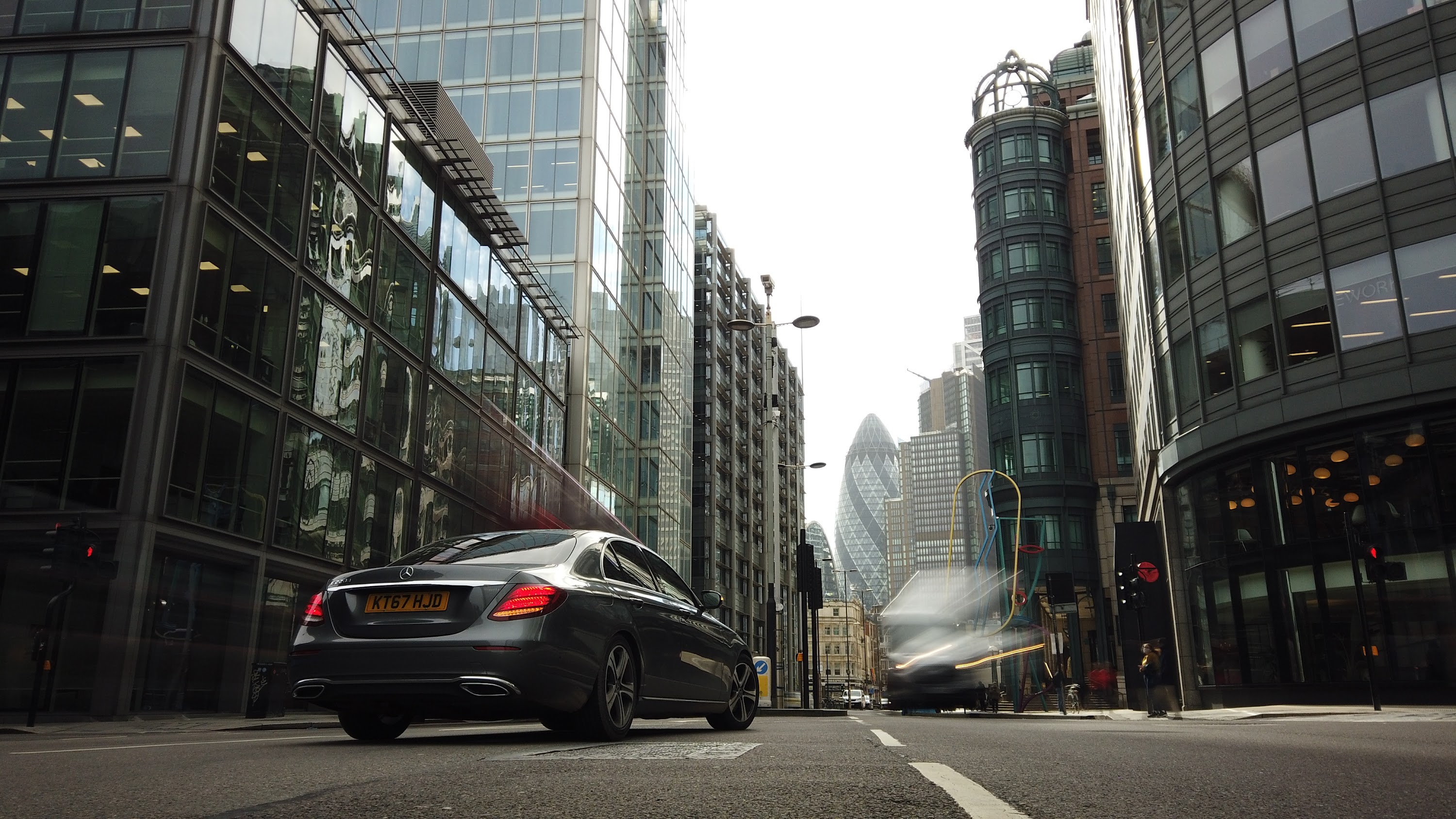City of London Financial District Street View with The Gherkin