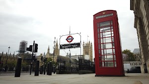 Red Telephone Box at Westminster Station, London