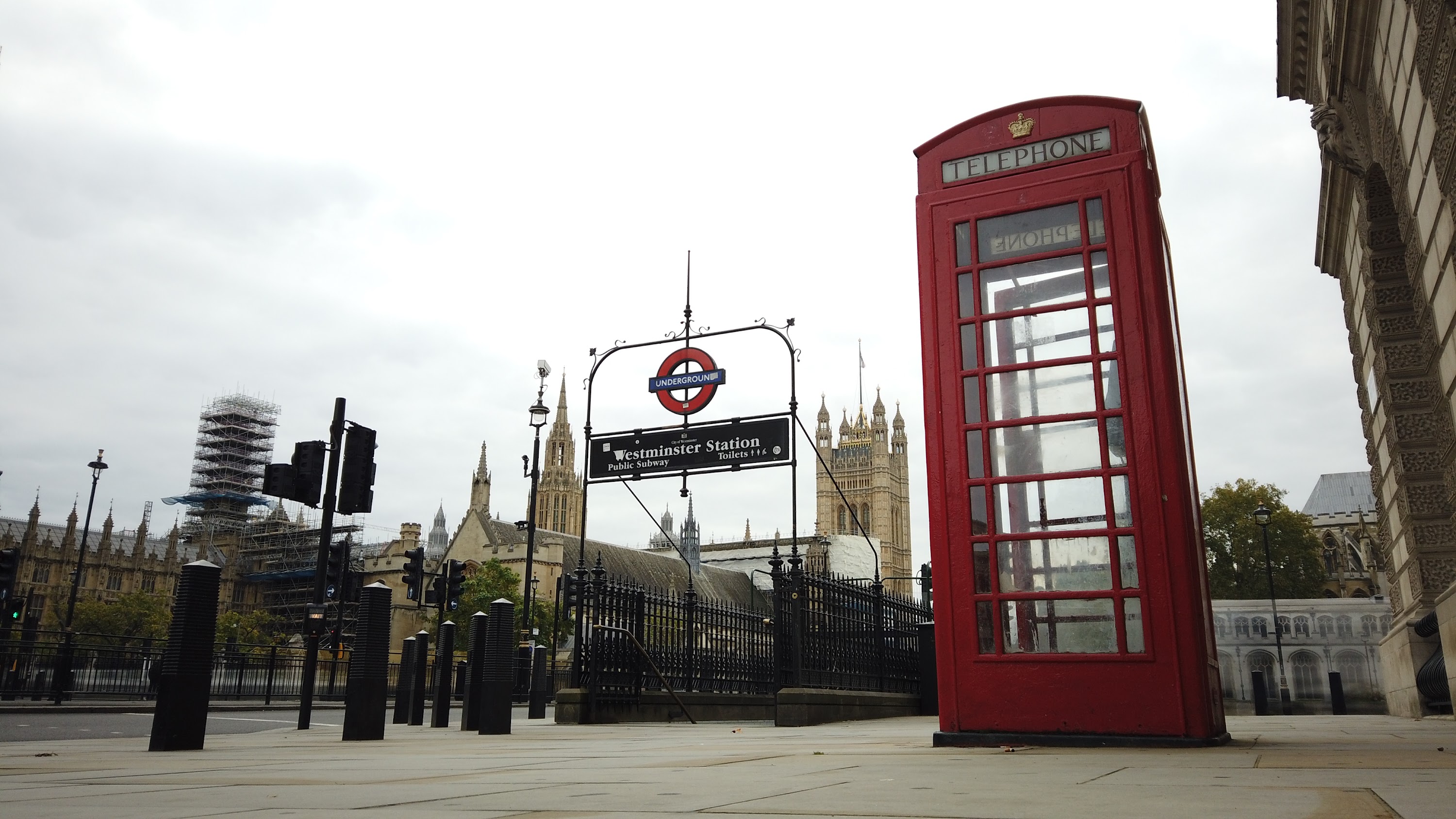 Red Telephone Box at Westminster Station, London
