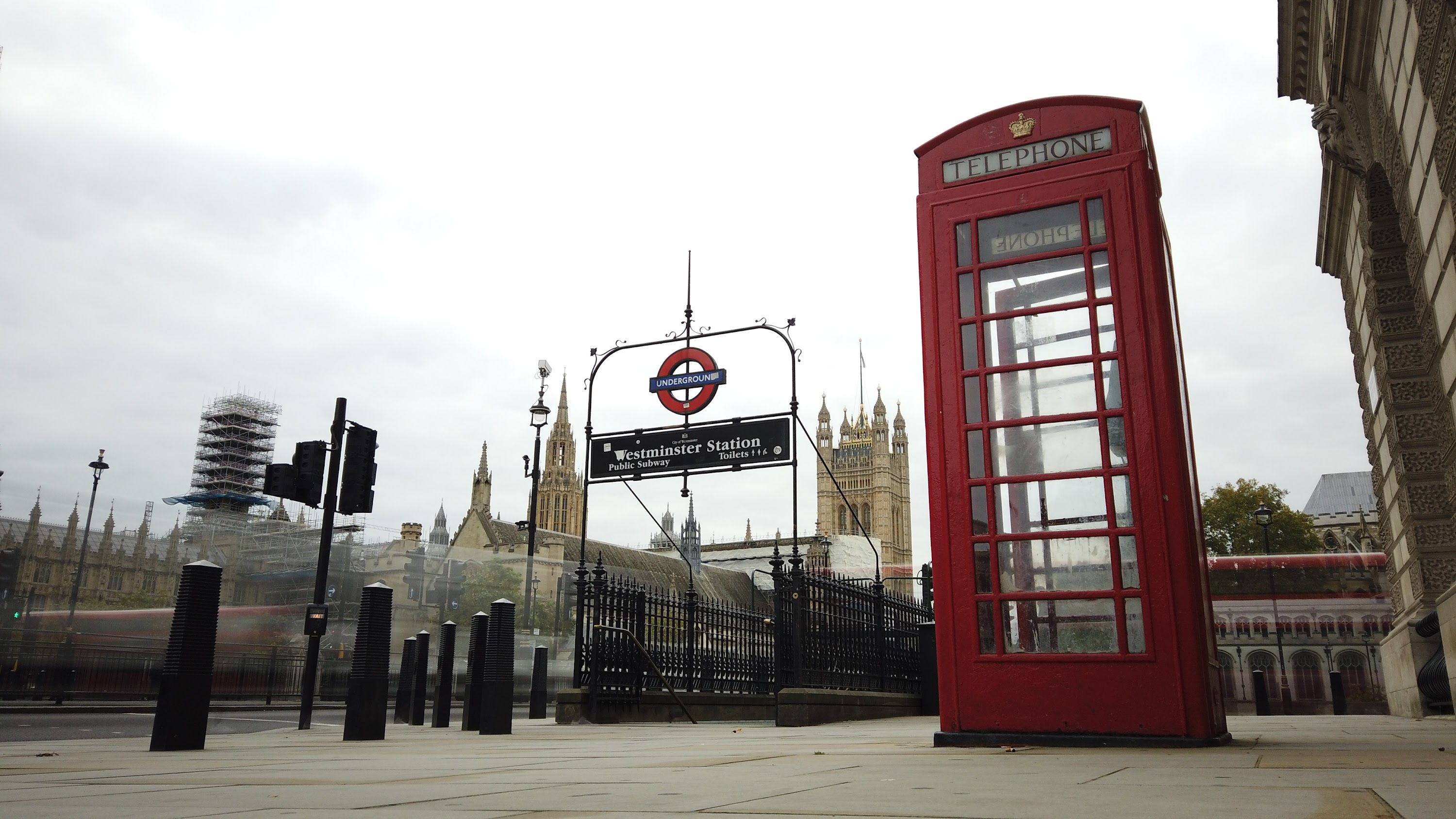 Red Telephone Box at Westminster Station, London