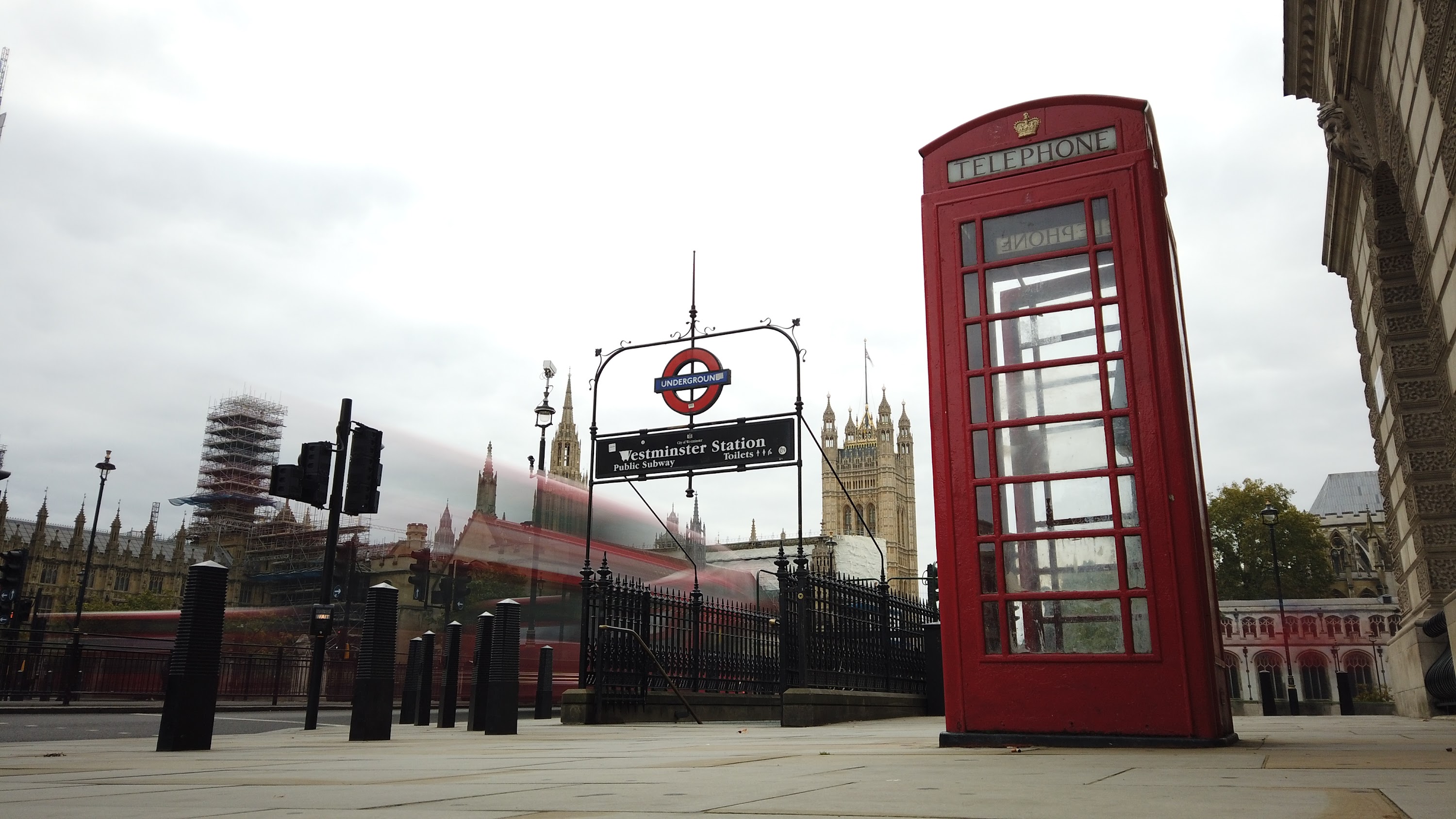 Red Telephone Box at Westminster Station, London