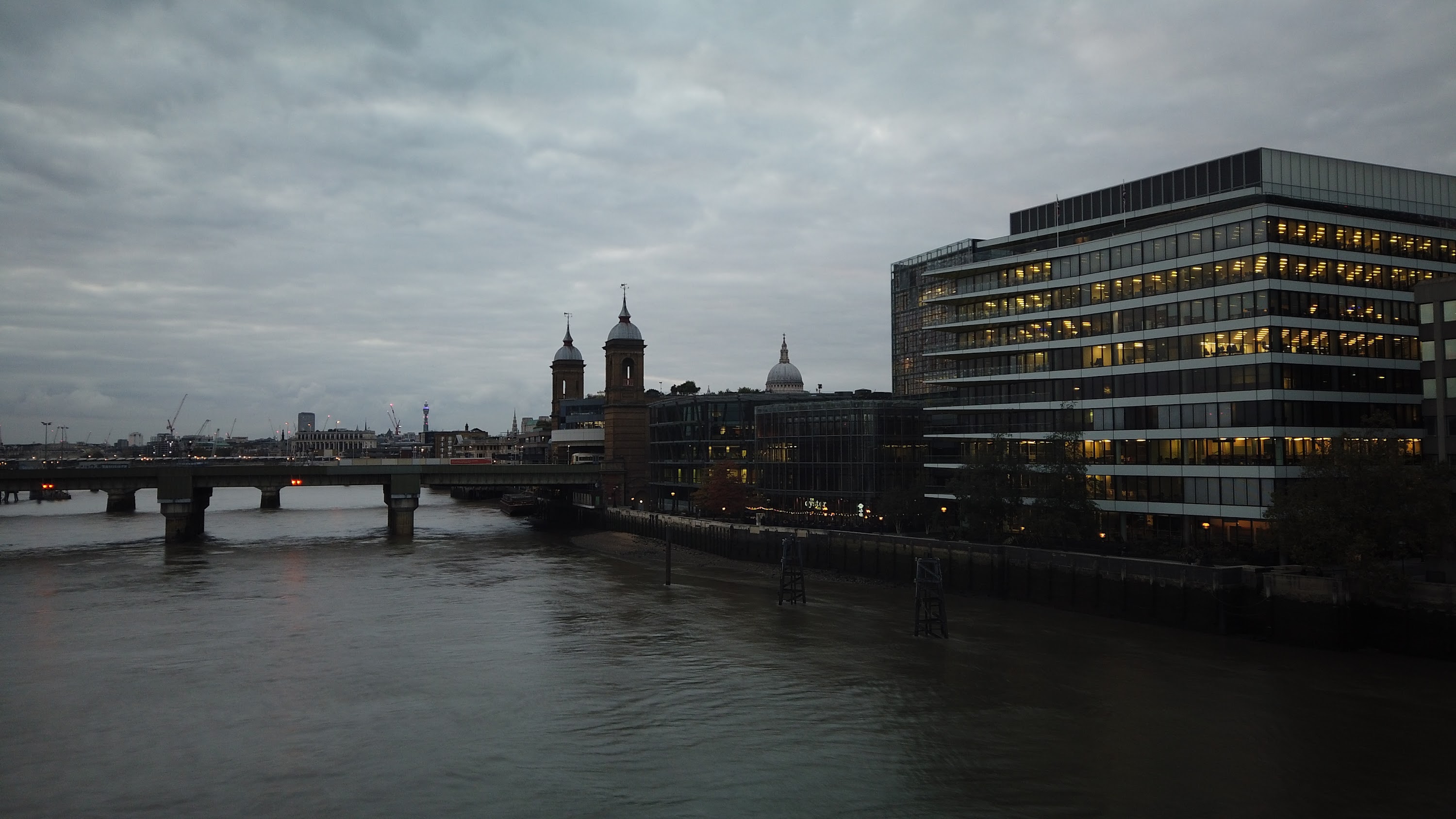 River Thames and Cannon Street Railway Bridge, London