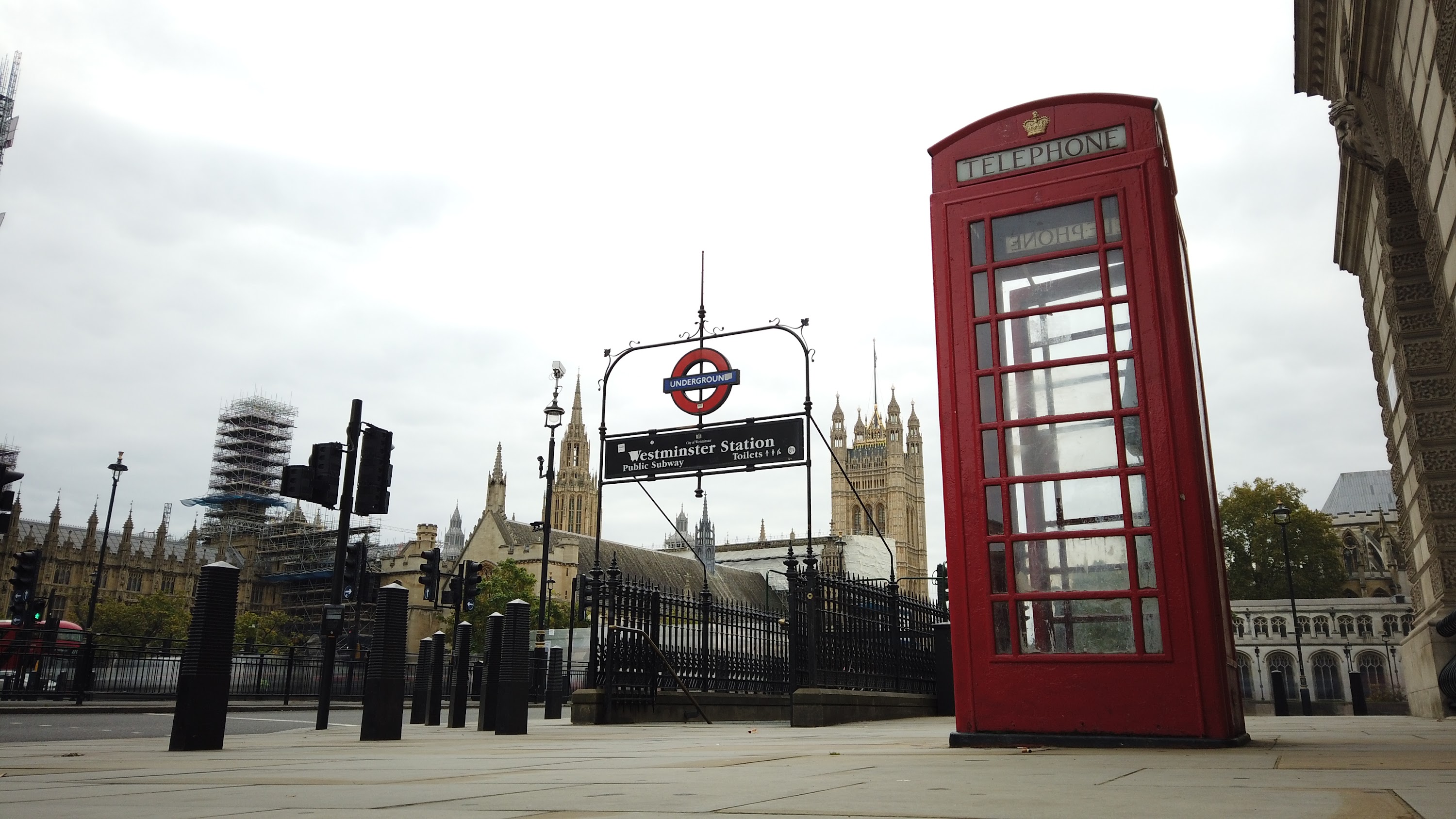 Red Telephone Box at Westminster Station, London