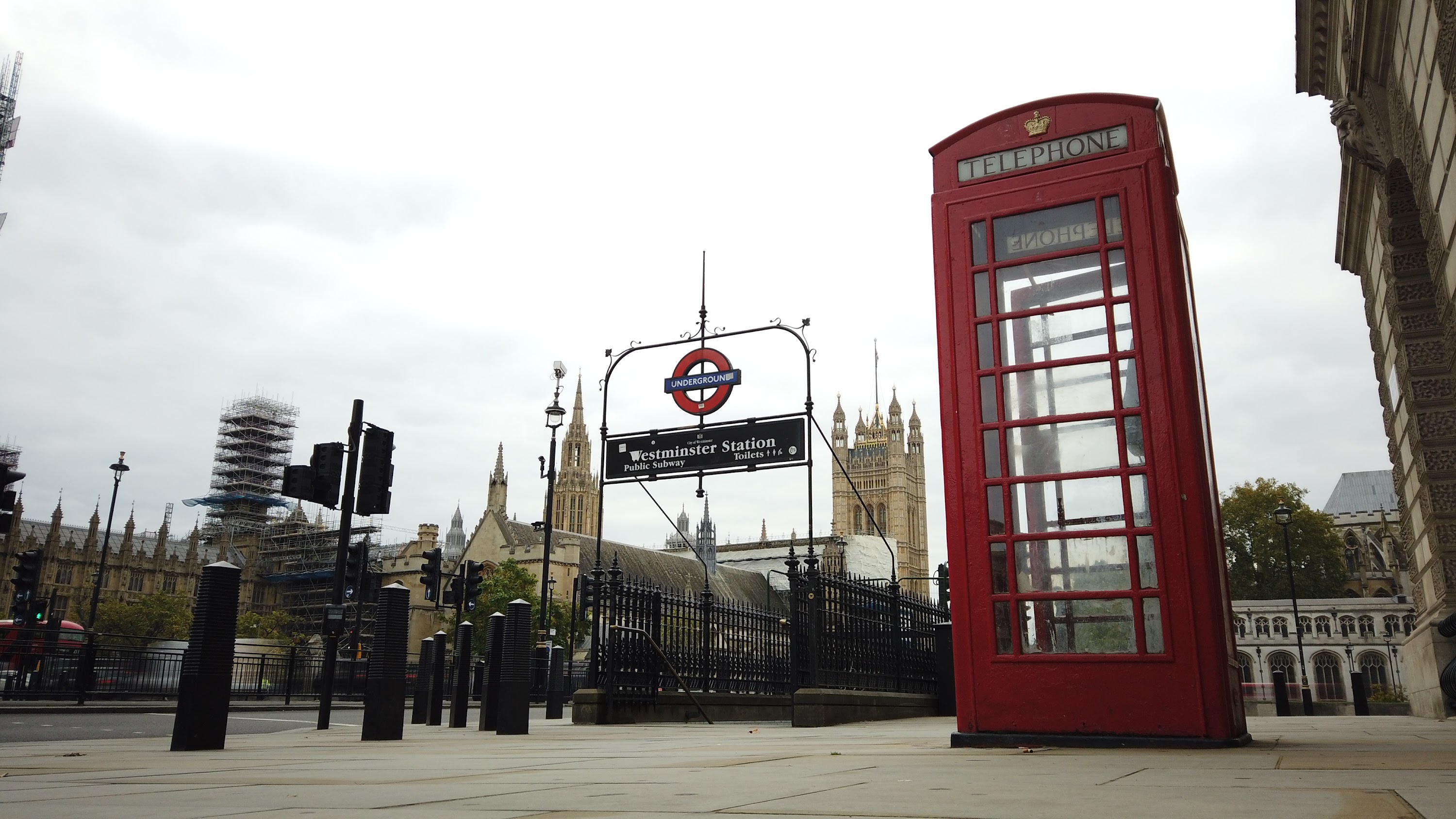 Red Telephone Box at Westminster Station, London