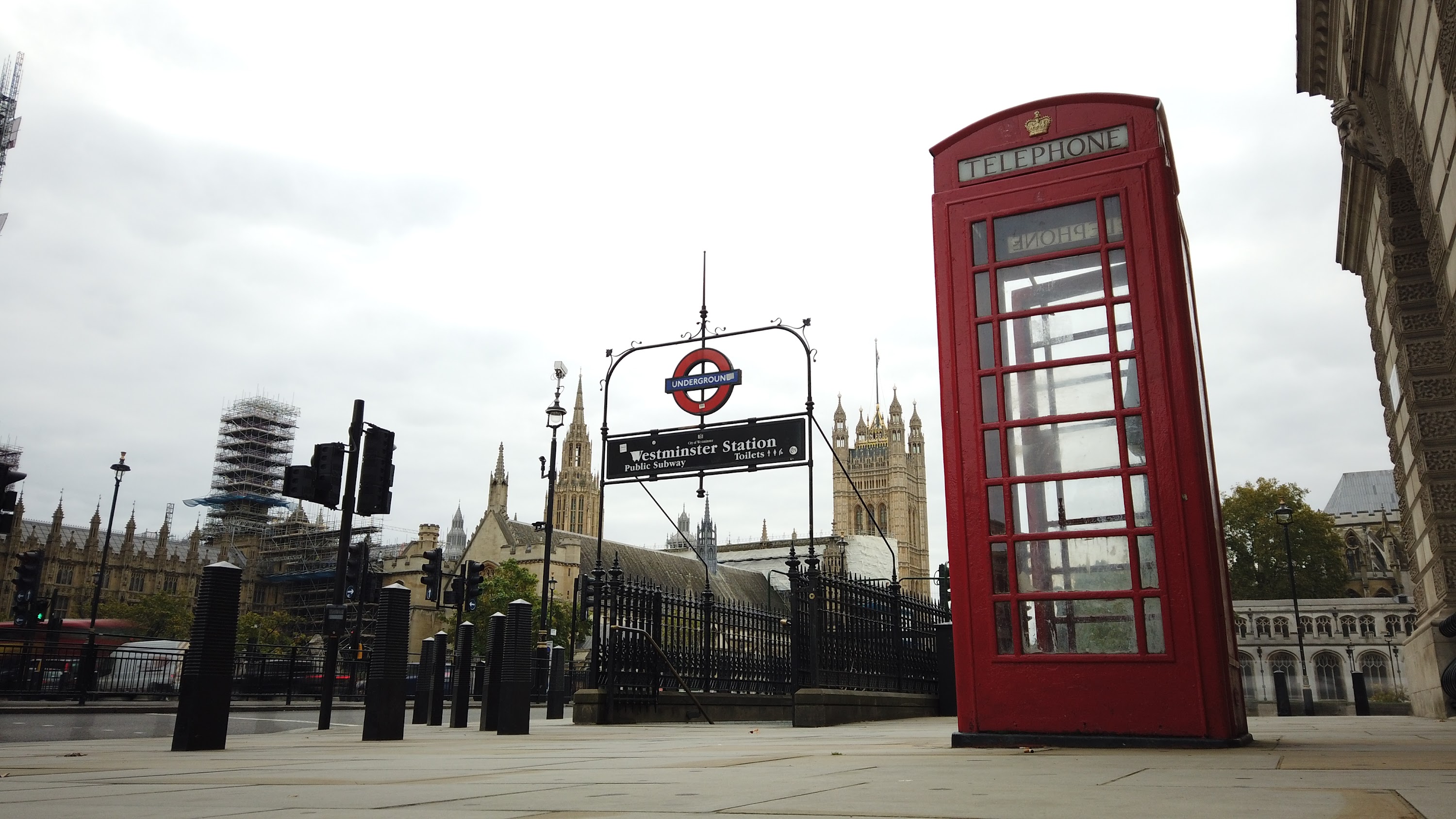 Red Telephone Box at Westminster Station, London