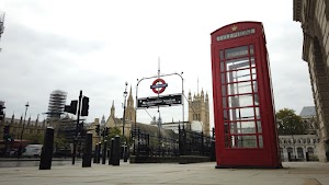 Red Telephone Box at Westminster Station, London
