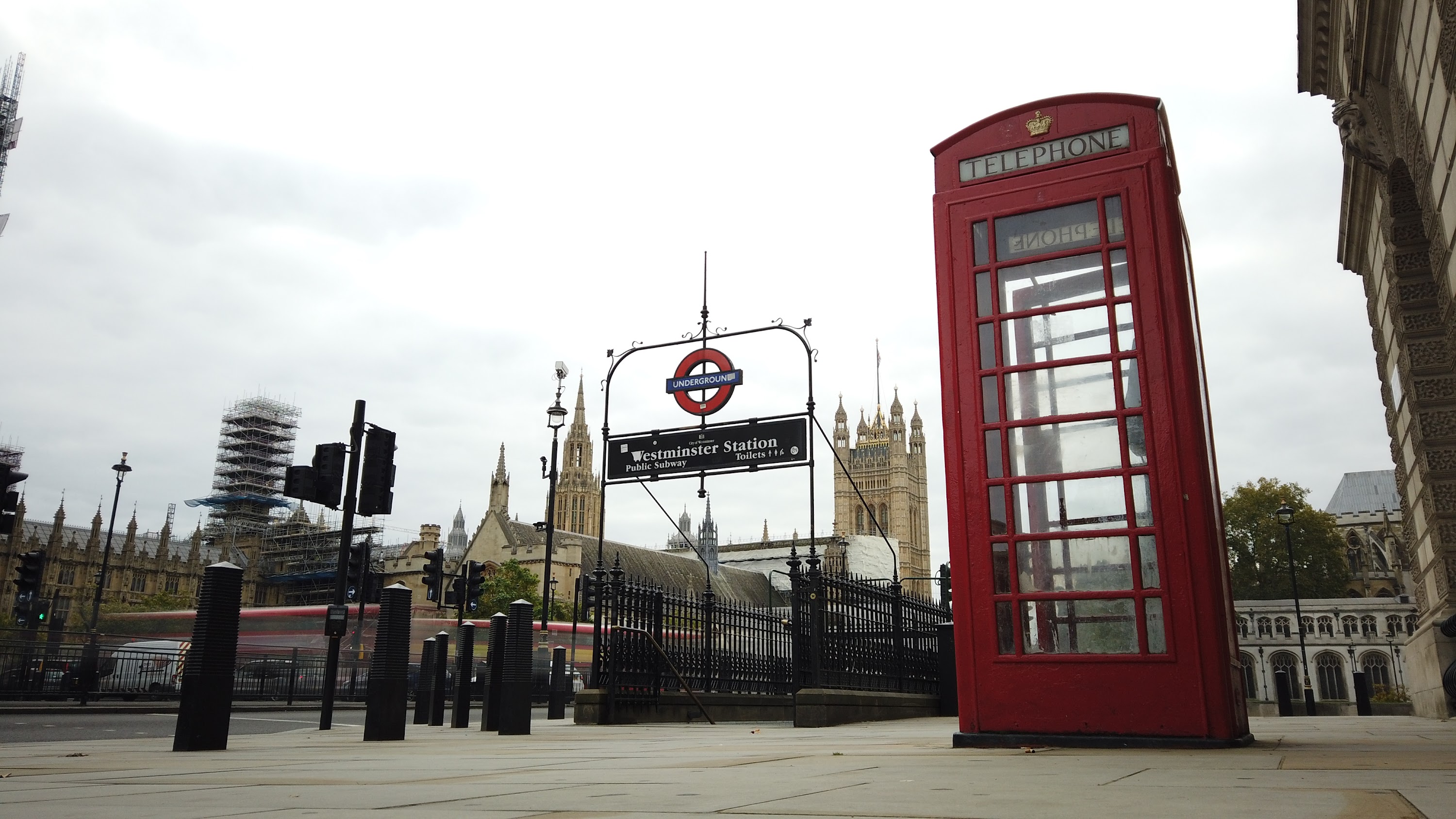 Red Telephone Box at Westminster Station, London