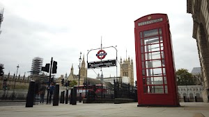 Red Telephone Box at Westminster Station, London