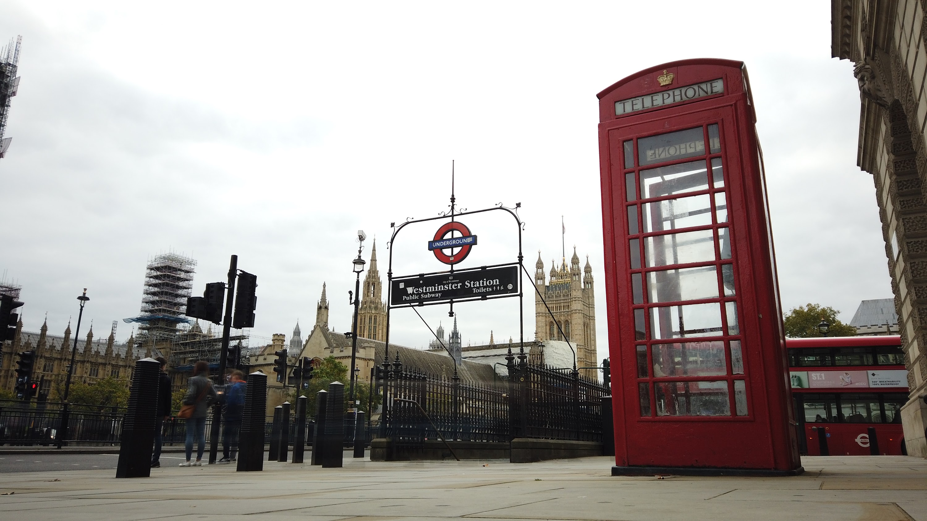 Red Telephone Box at Westminster Station, London