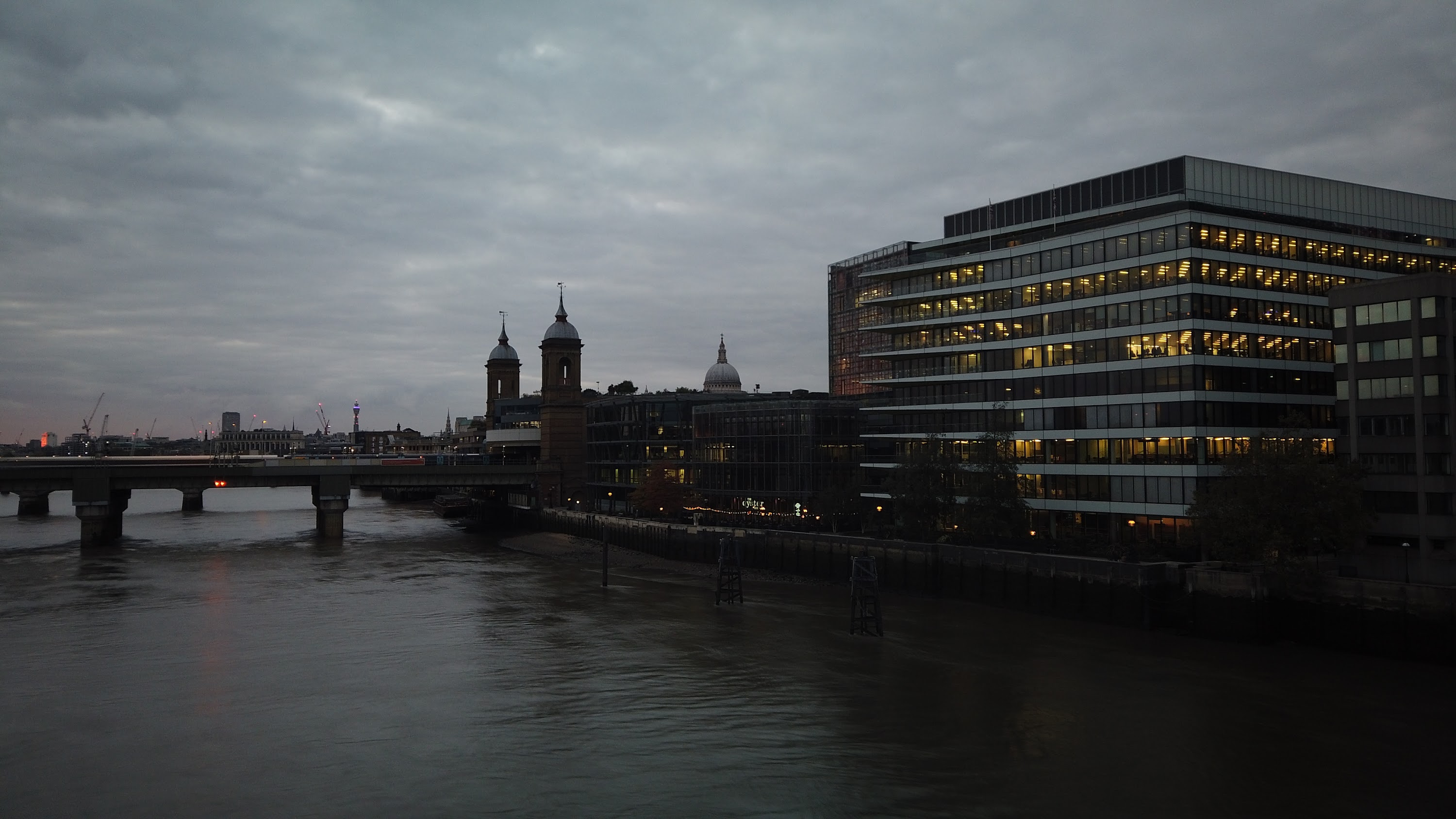River Thames and Cannon Street Railway Bridge, London