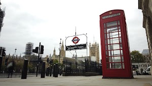 Red Telephone Box at Westminster Station, London