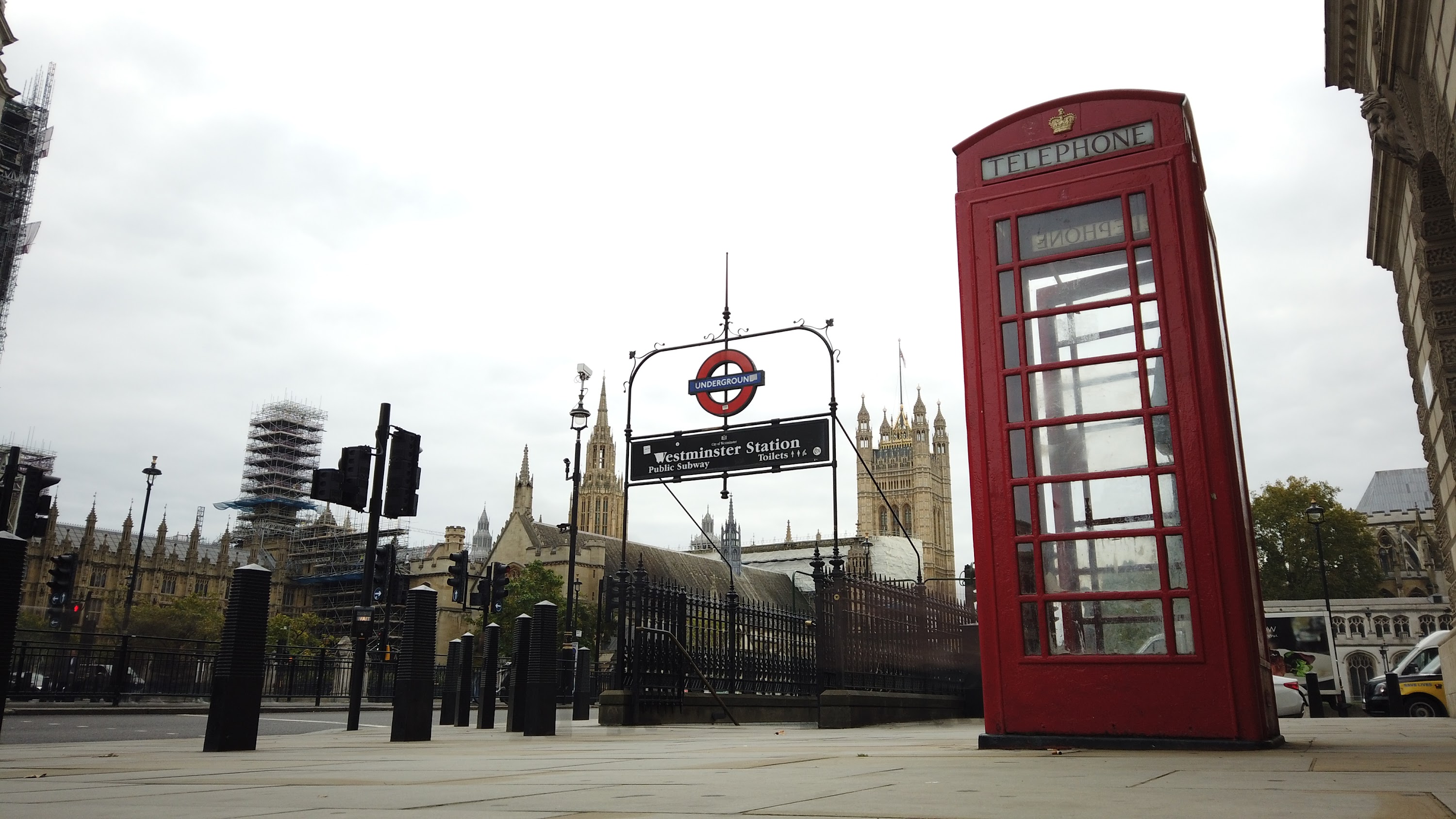 Red Telephone Box at Westminster Station, London