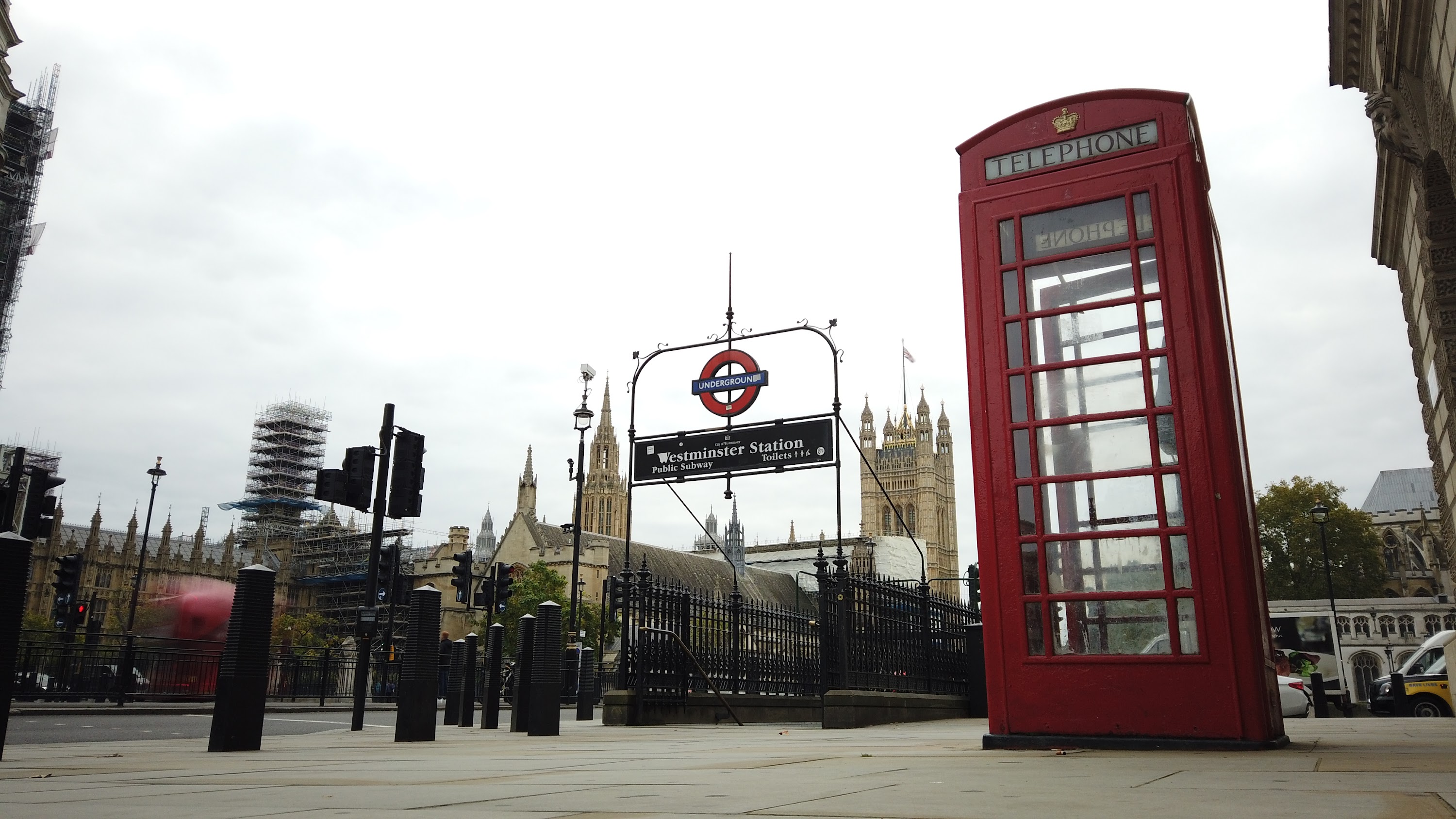 Red Telephone Box at Westminster Station, London