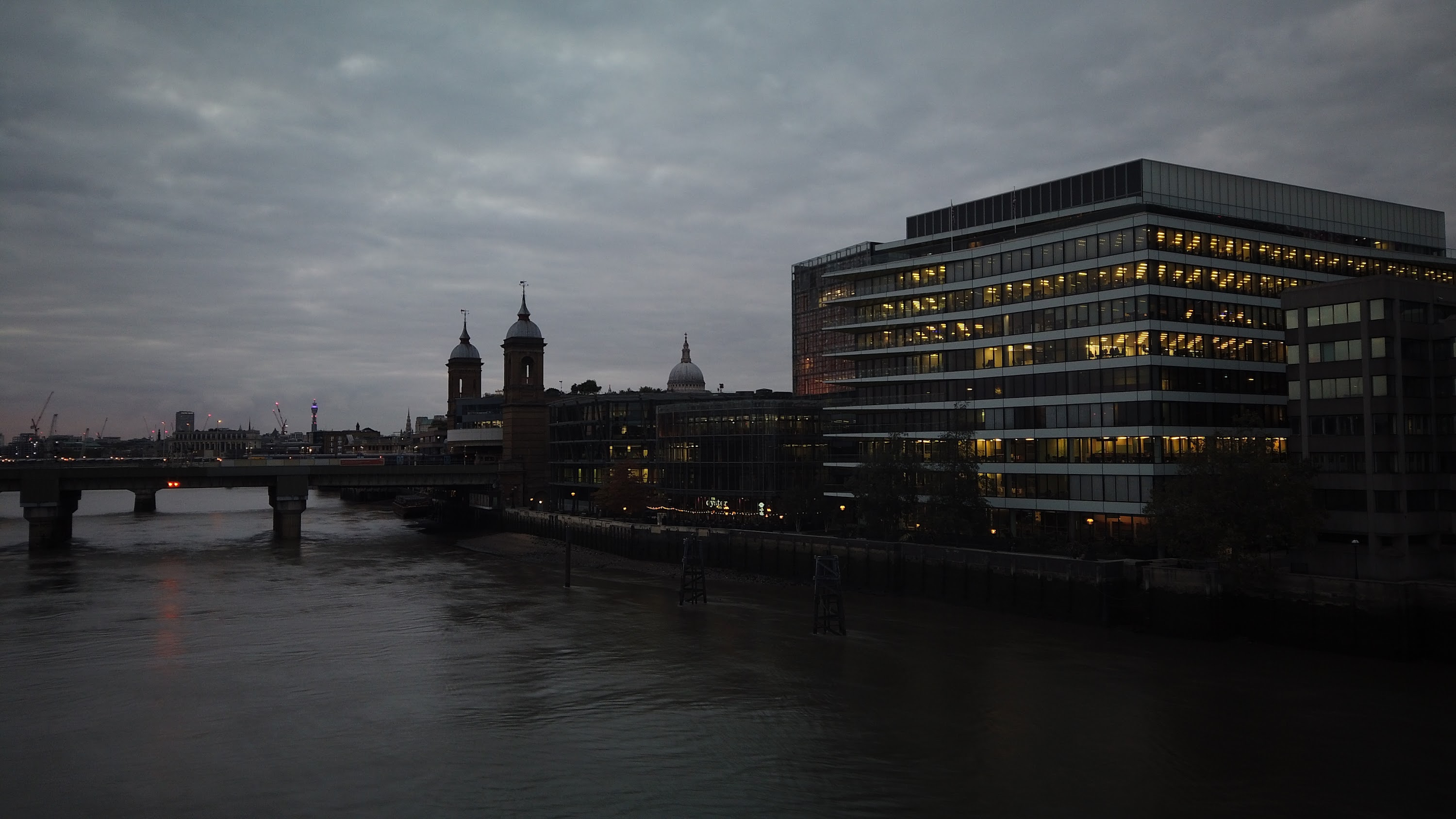 River Thames and Cannon Street Railway Bridge, London