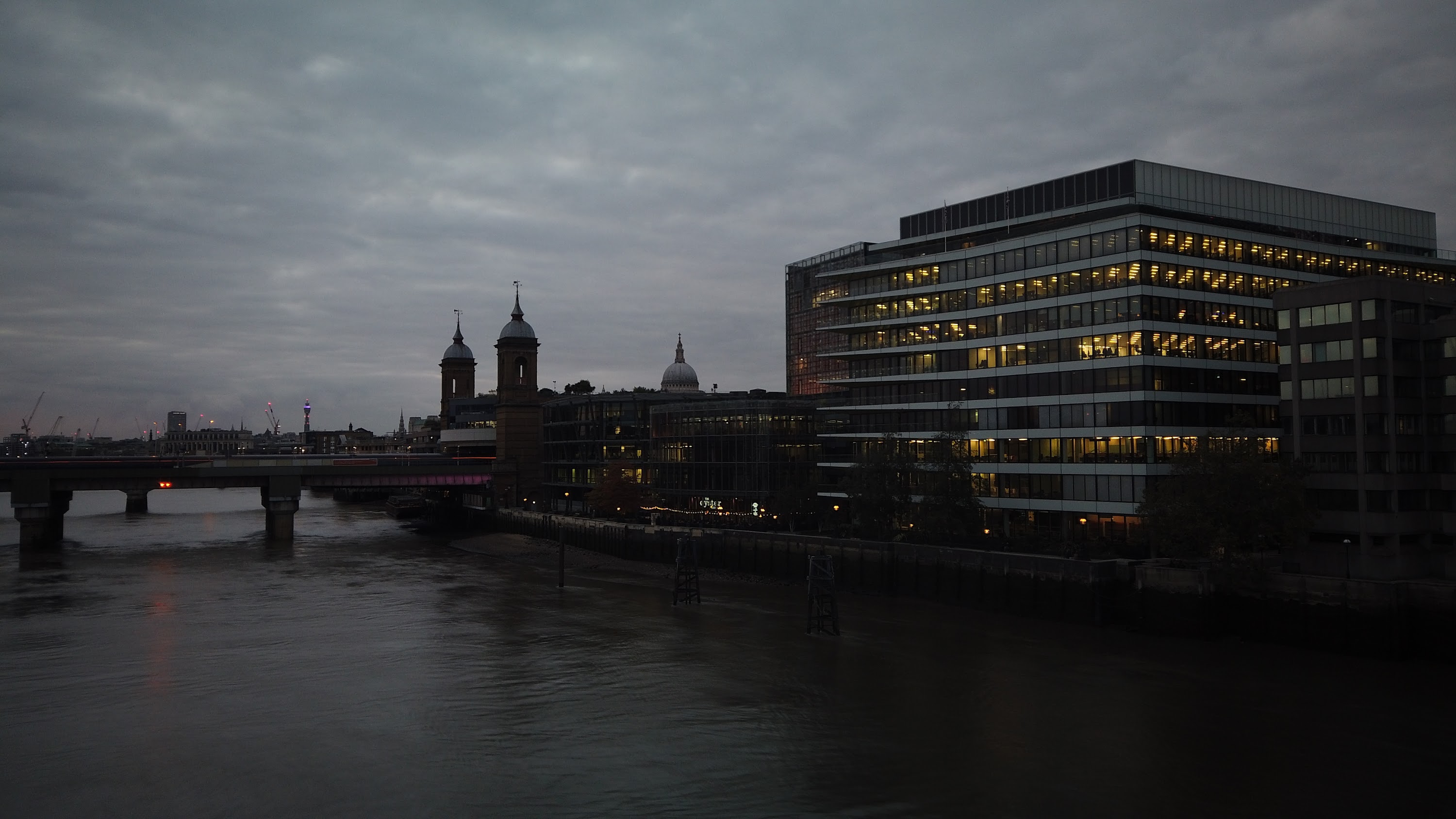 River Thames and Cannon Street Railway Bridge, London