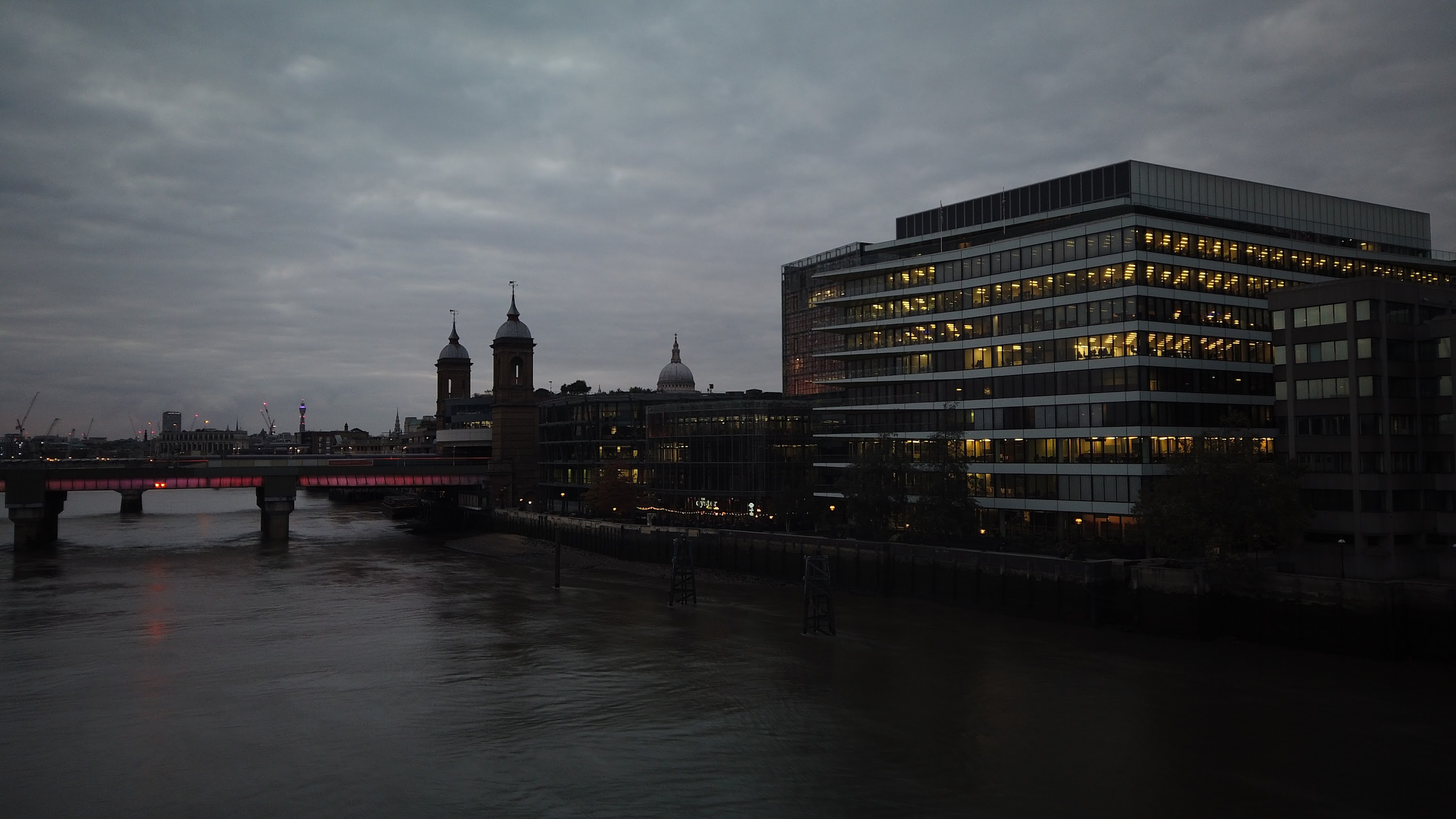 River Thames and Cannon Street Railway Bridge, London