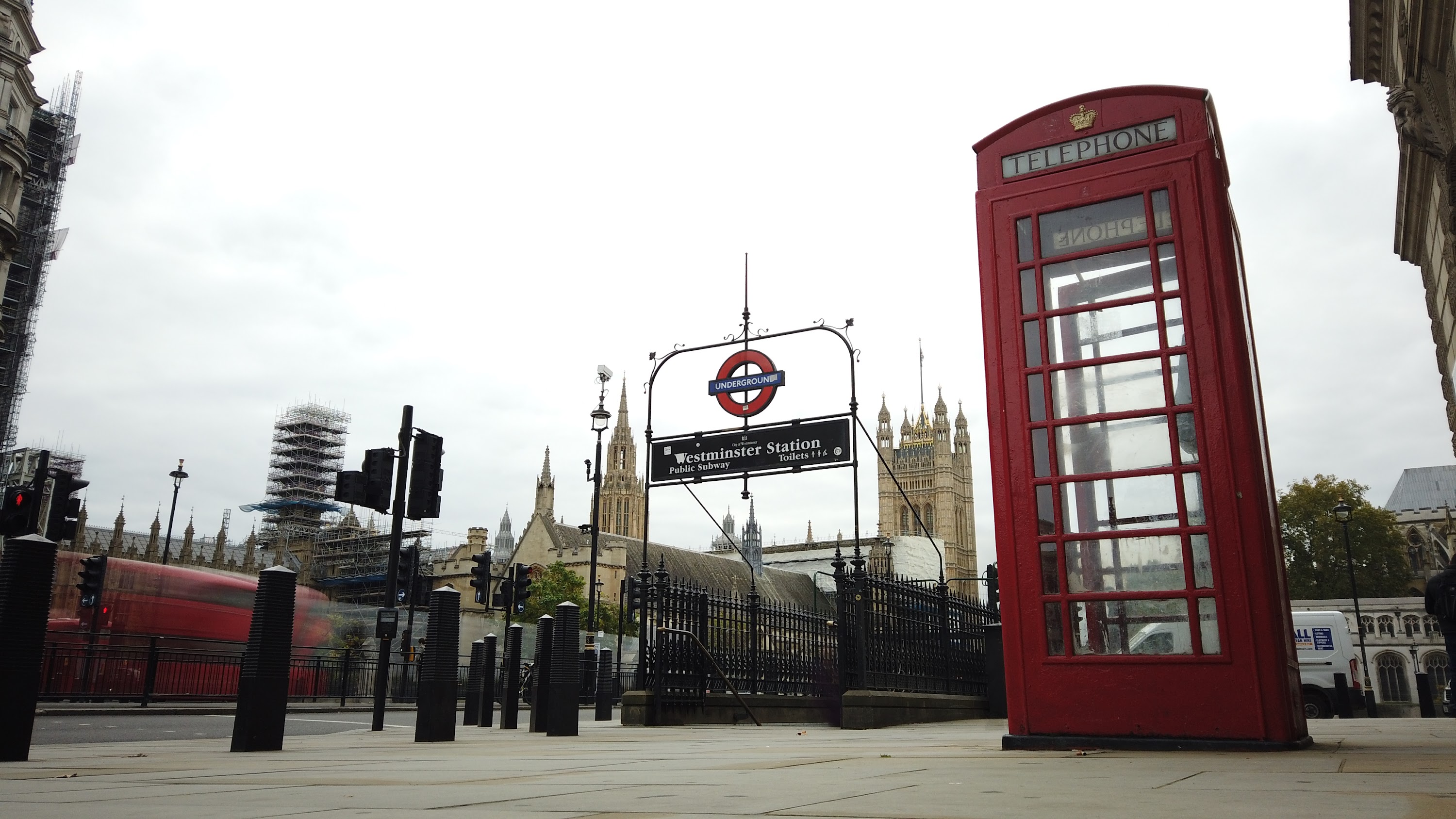 Red Telephone Box at Westminster Station, London