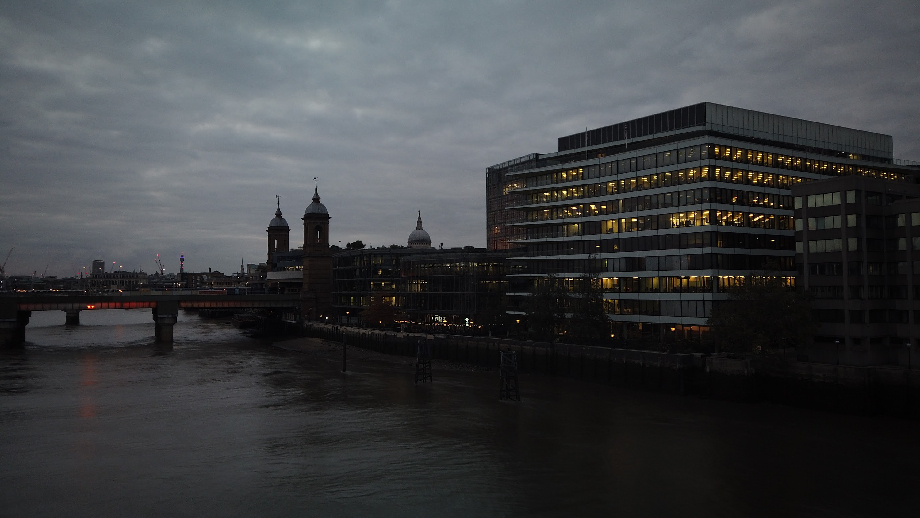 River Thames and Cannon Street Railway Bridge, London