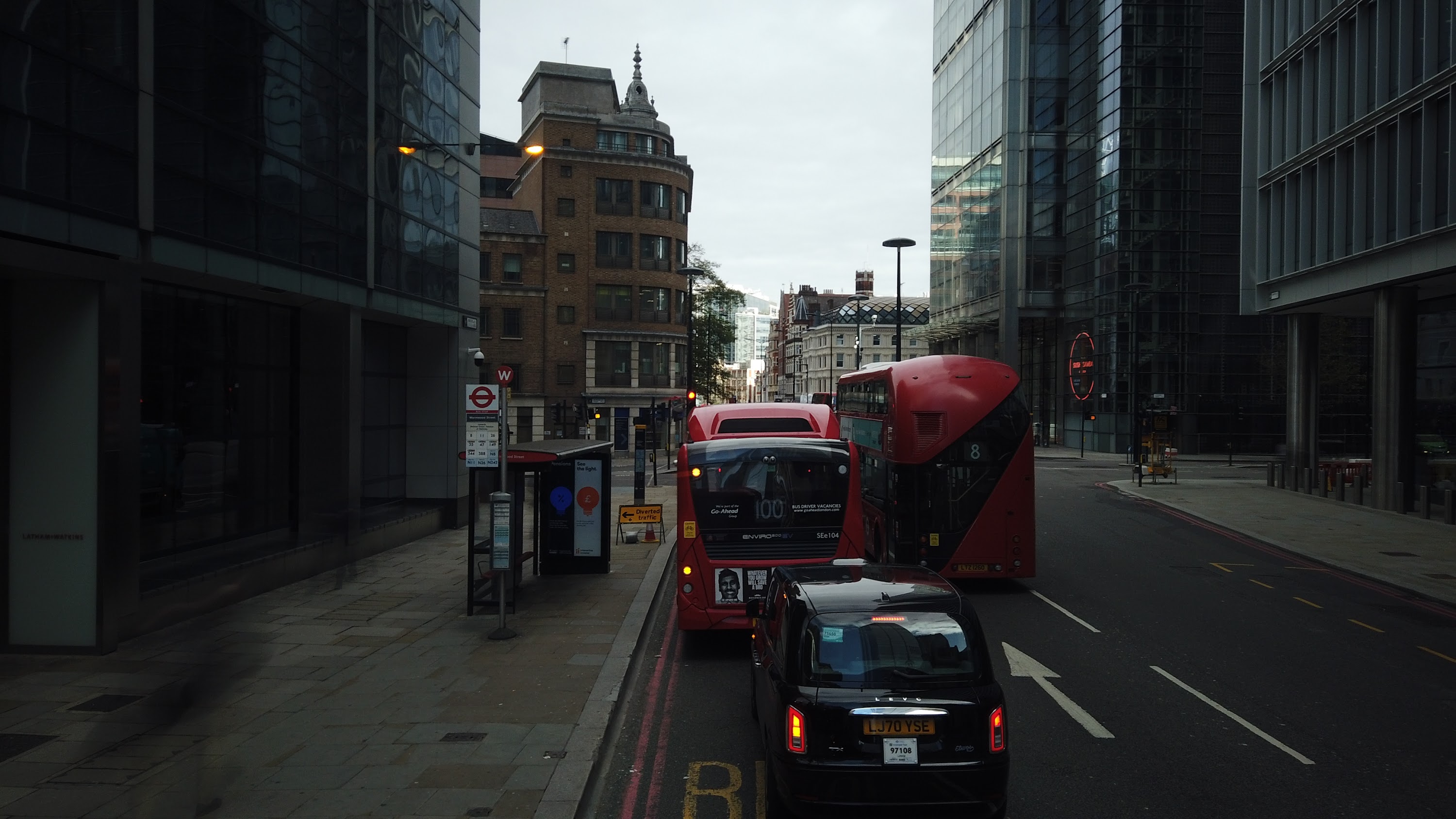 City of London Bus Lane — Buses & Cycles Only Sign