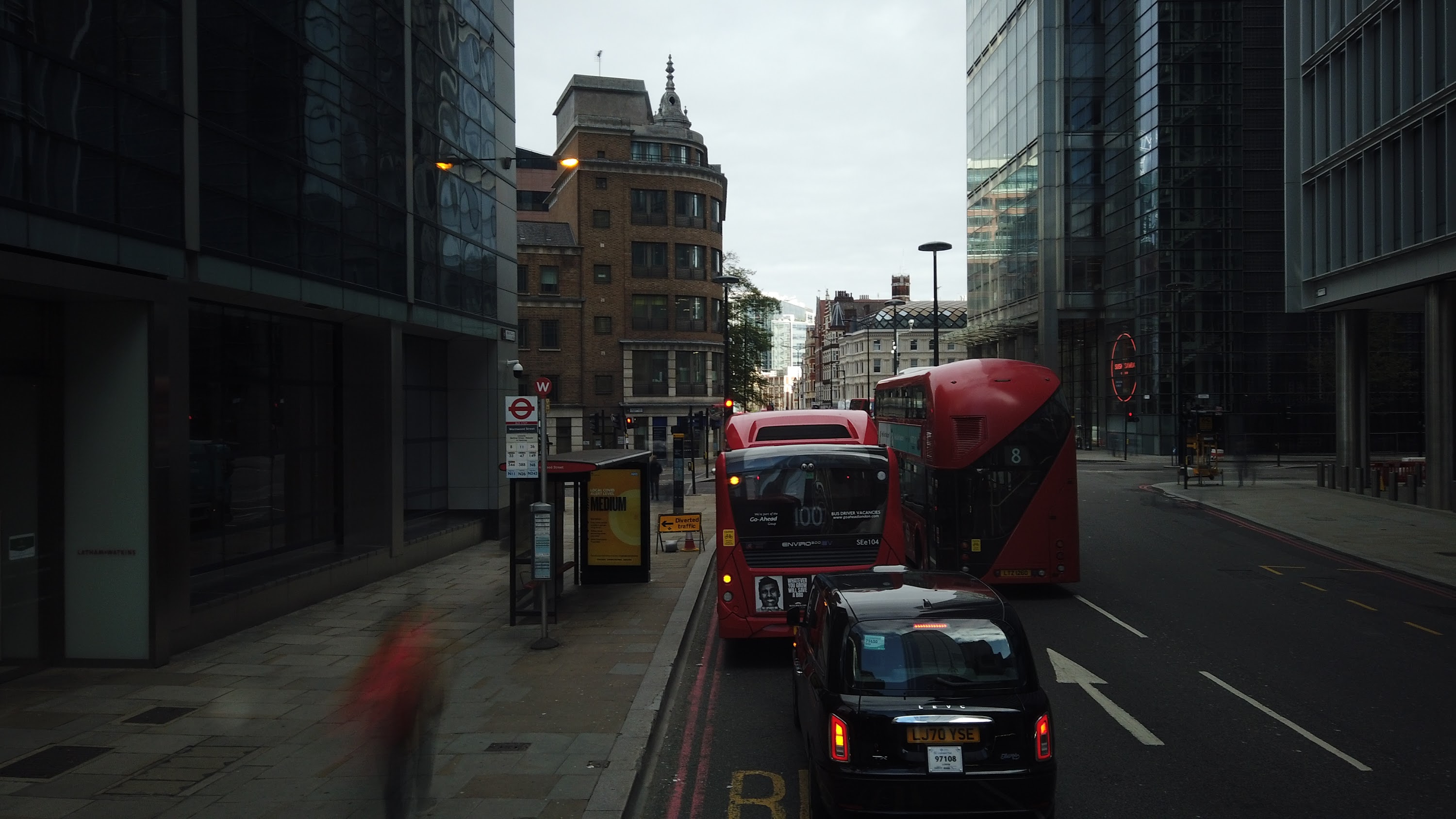 City of London Bus Lane — Buses & Cycles Only Sign