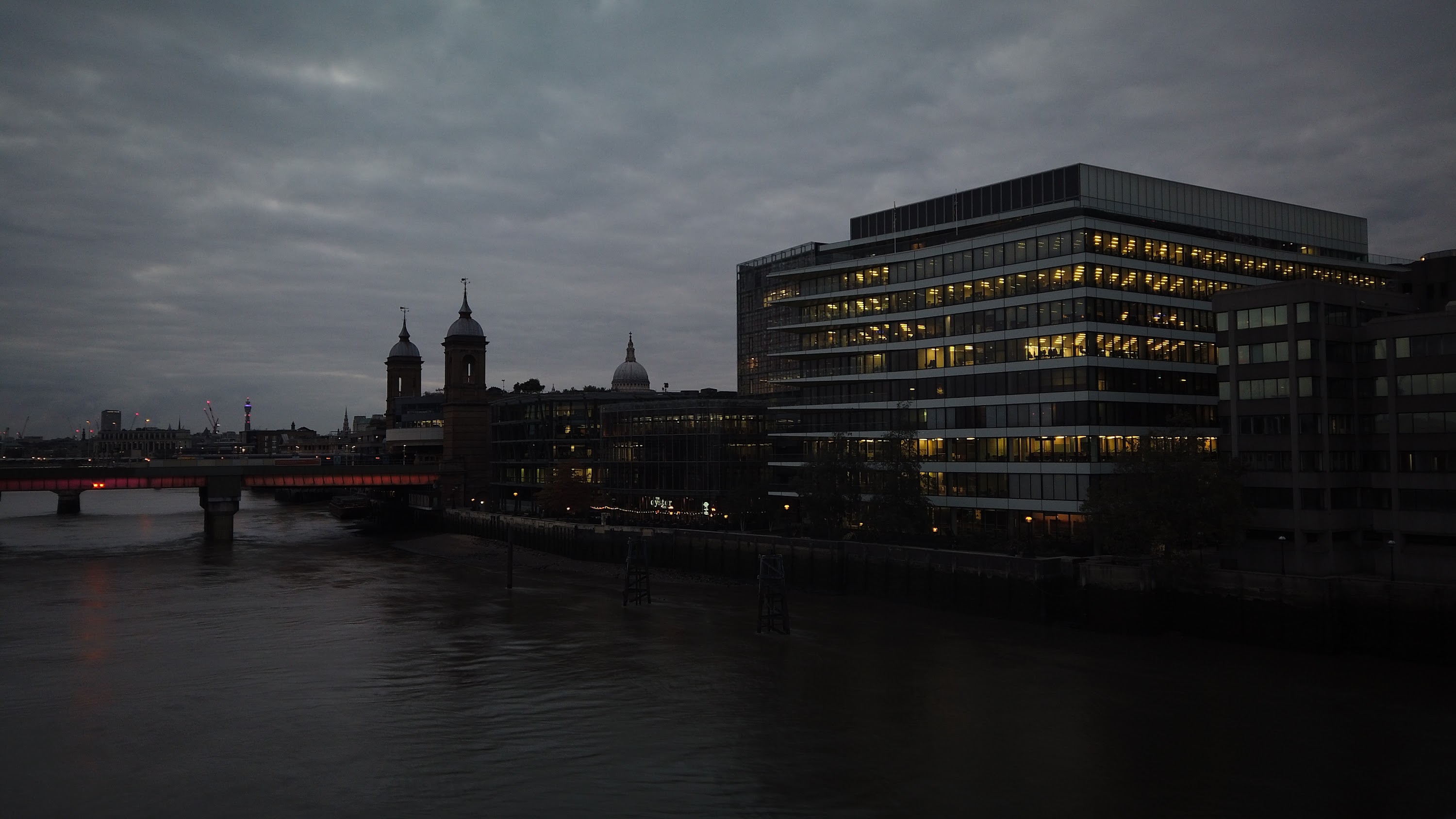 River Thames and Cannon Street Railway Bridge, London