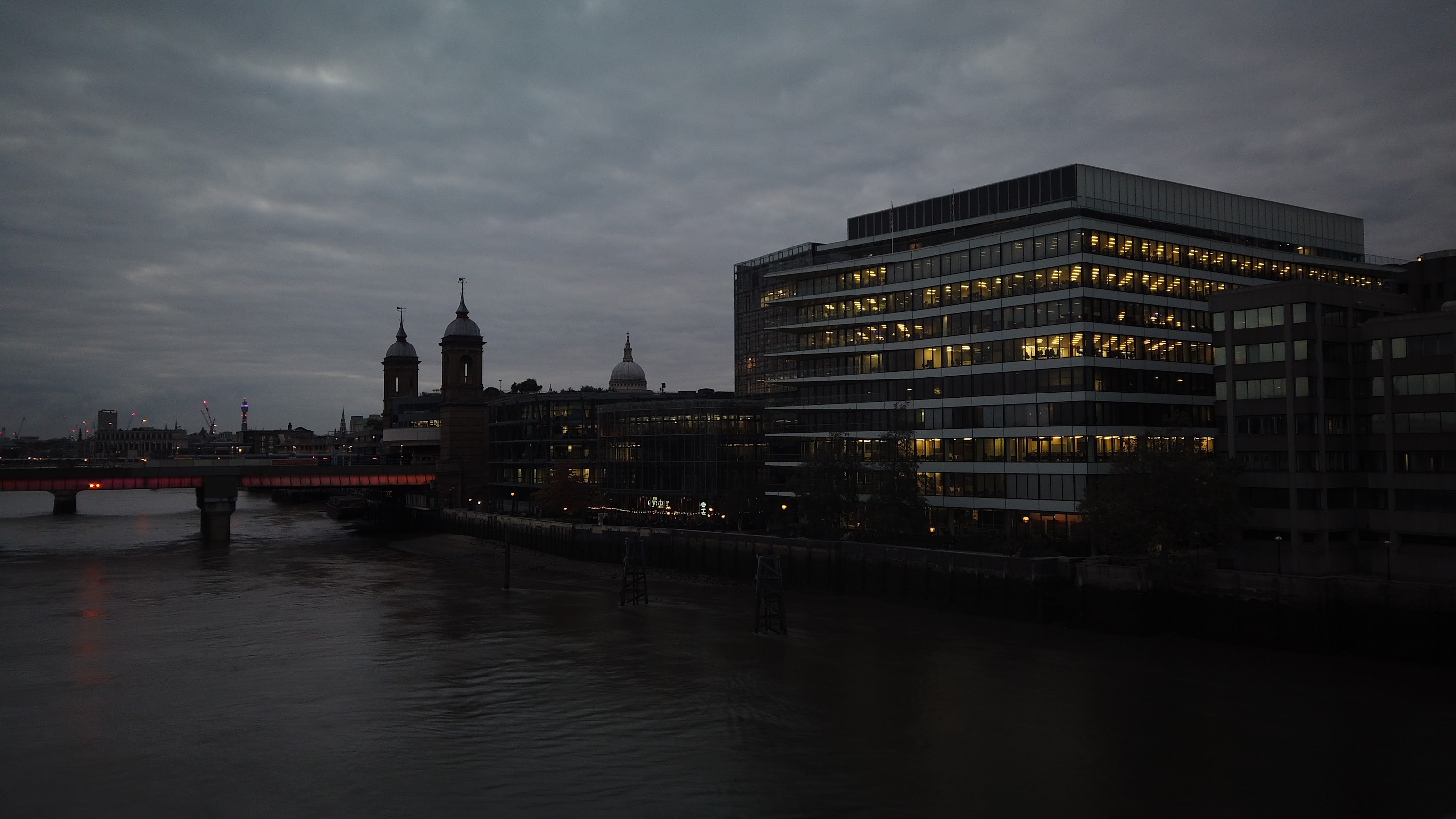 River Thames and Cannon Street Railway Bridge, London