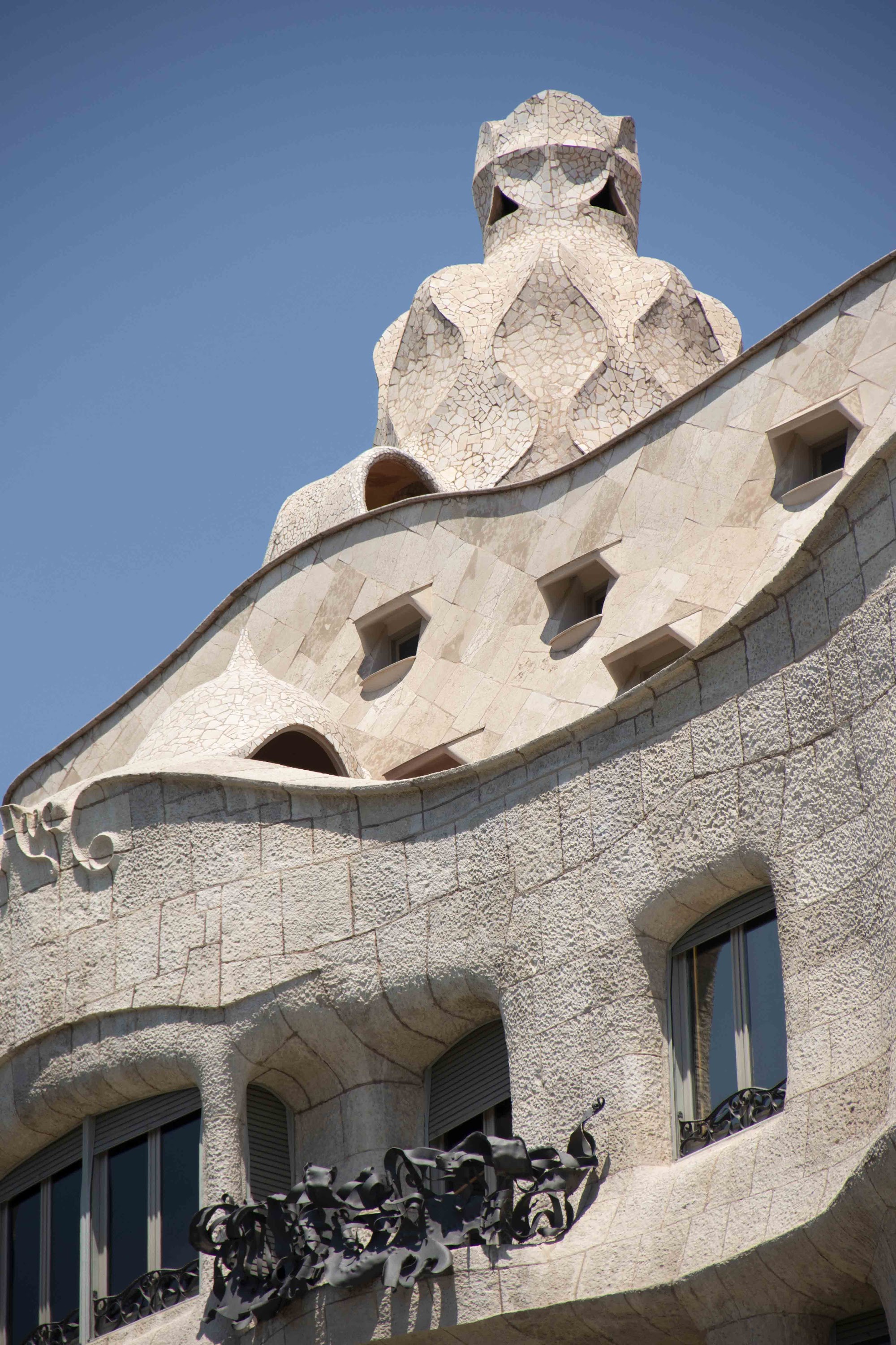 Park Güell Gatehouse Facade with Trencadís Mosaic Medallions, Barcelona