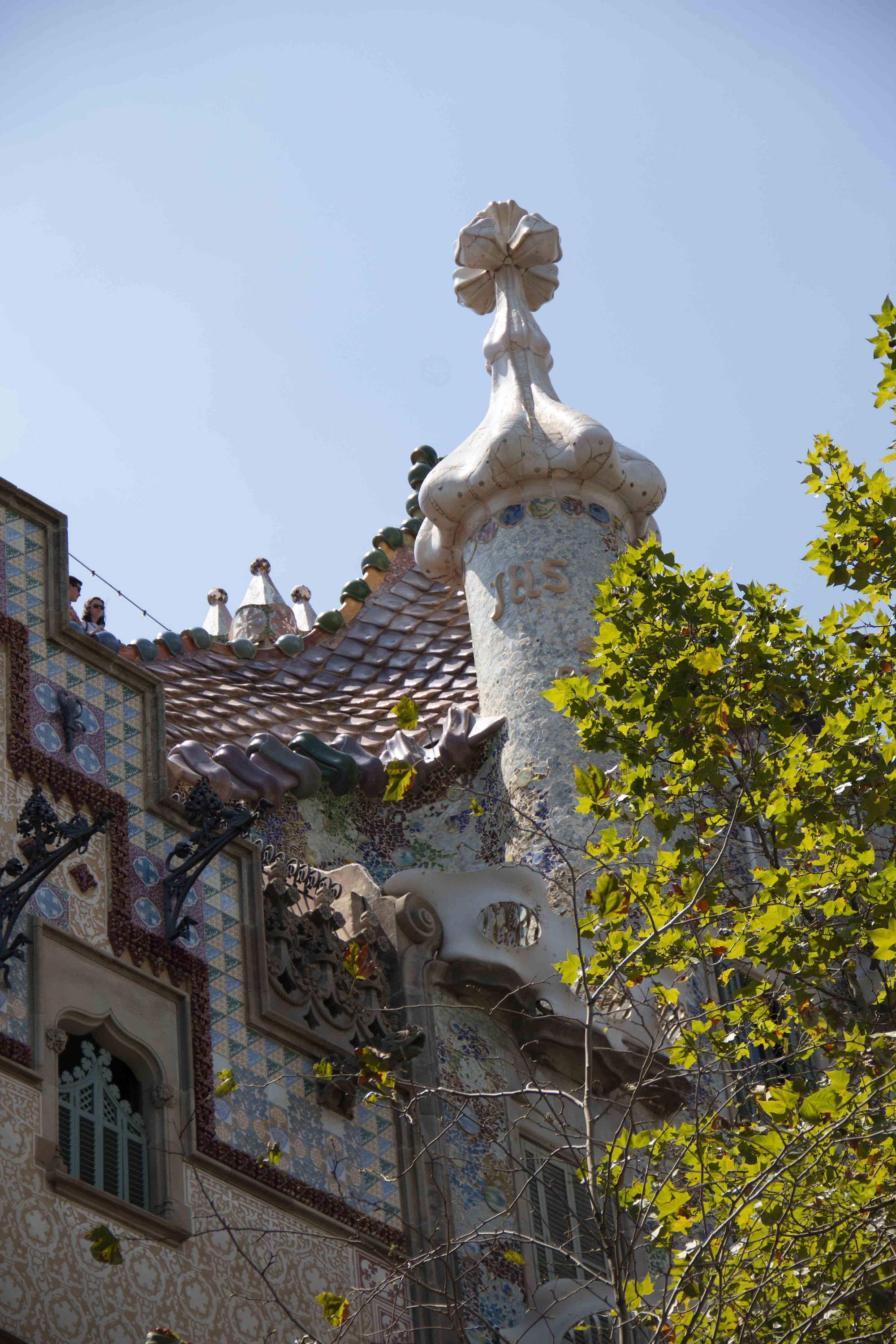 Park Güell Gatehouse Facade with Trencadís Mosaic Medallions, Barcelona