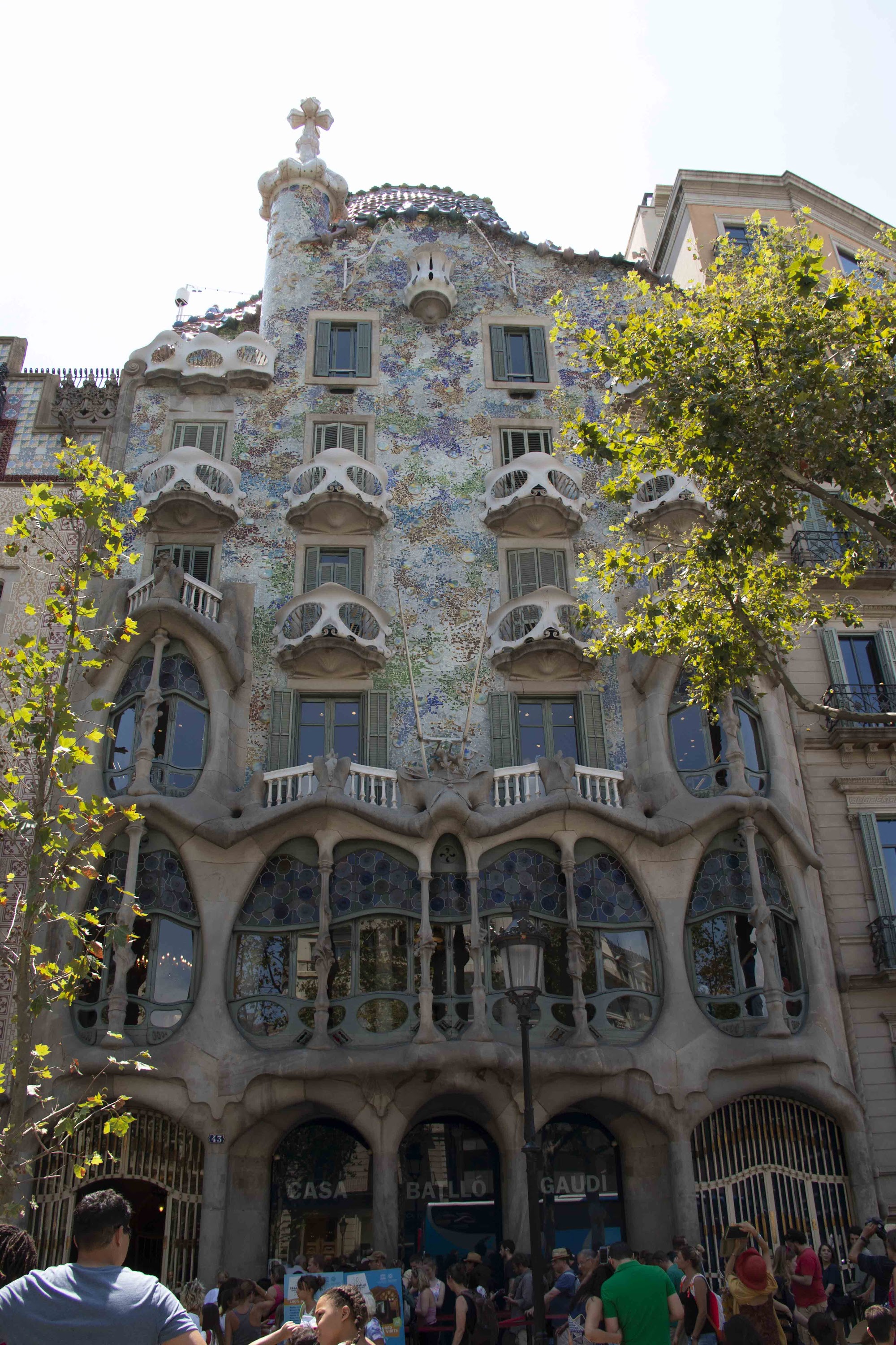 Park Güell Gatehouse Facade with Trencadís Mosaic Medallions, Barcelona