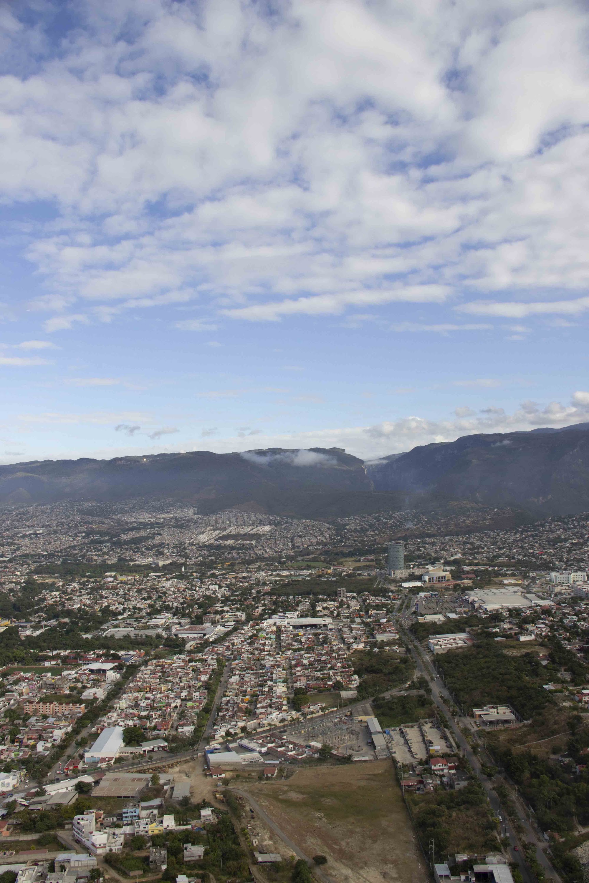 Aerial View of Dense Latin American Urban Neighborhood