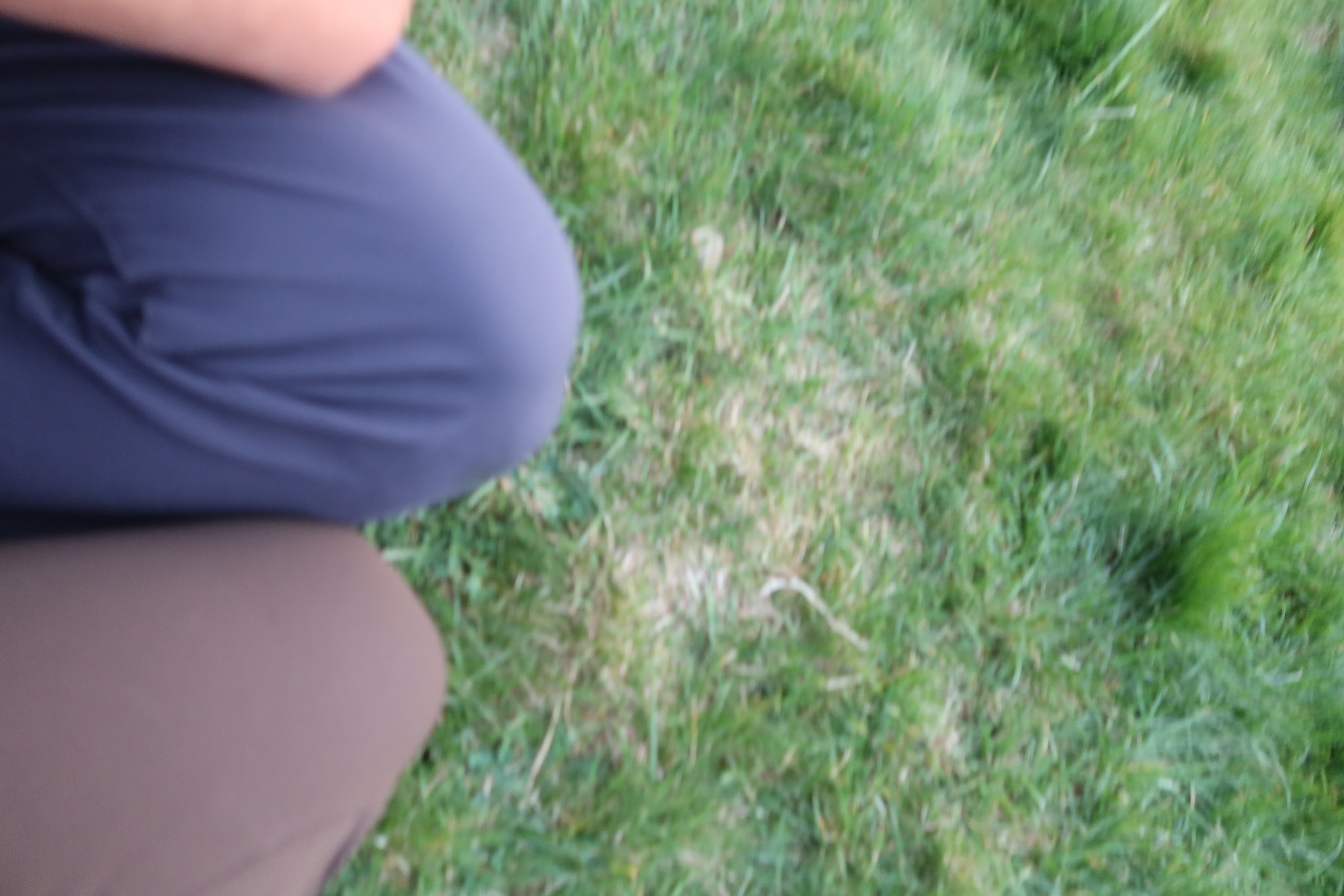Person Crouching on Grass