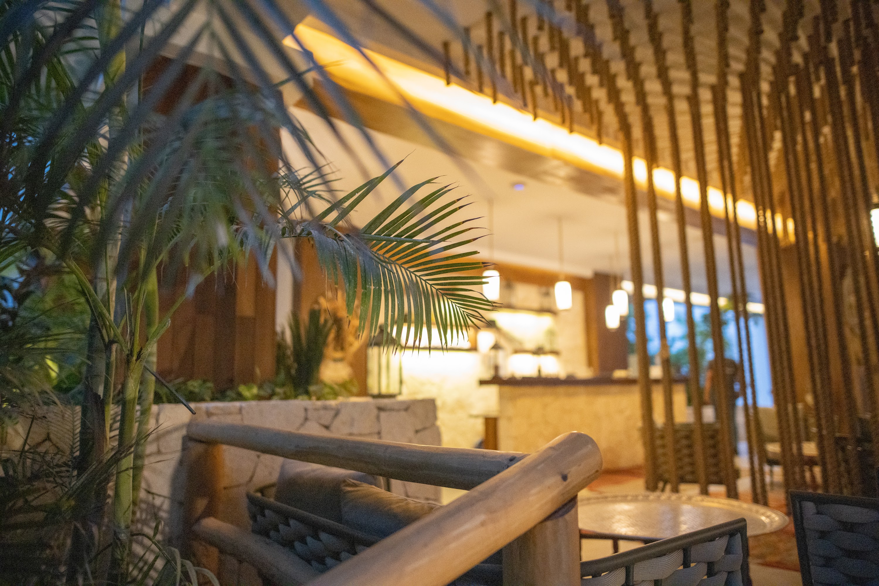 Tropical Lounge with Bamboo Accents