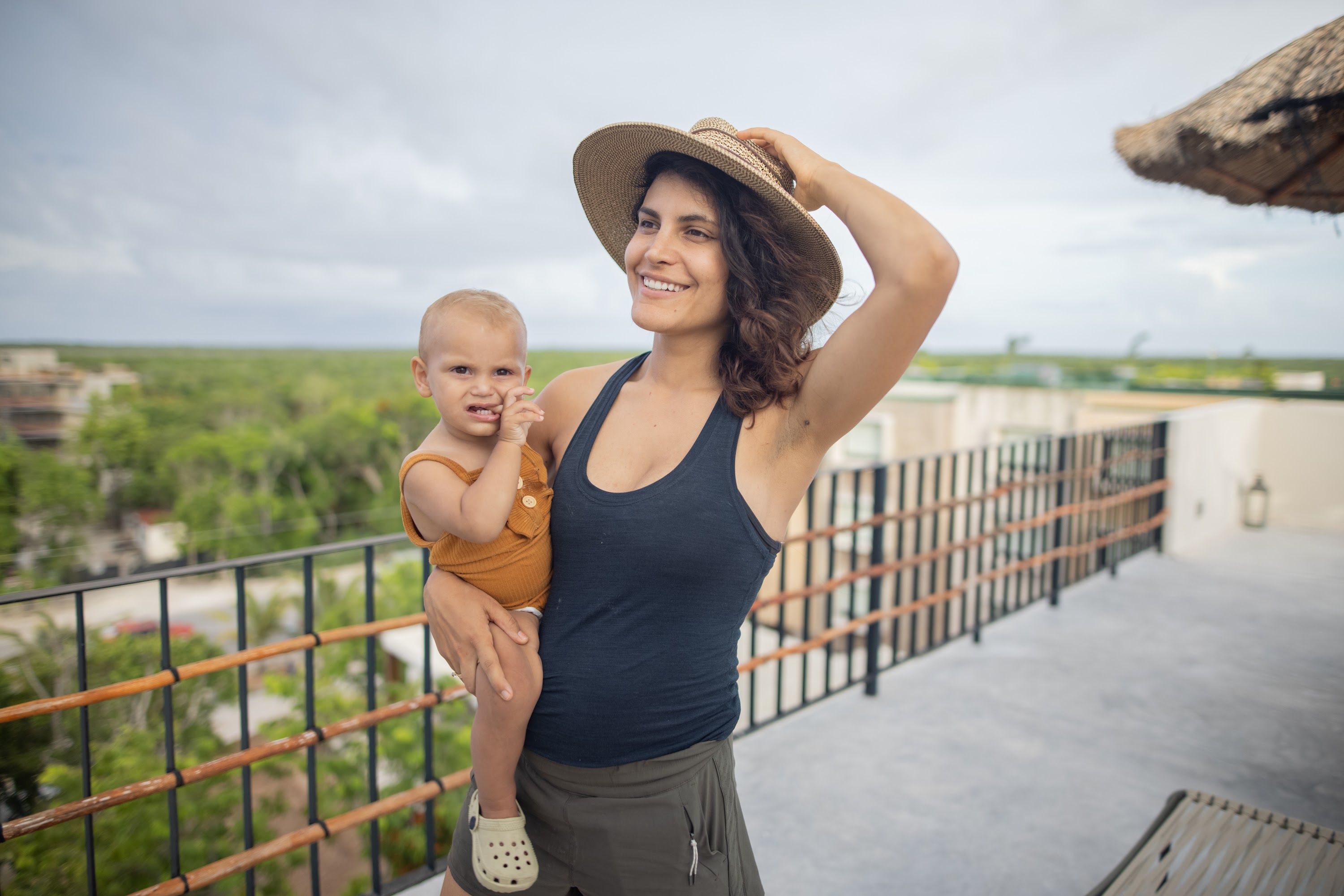 Mother and Child on Balcony