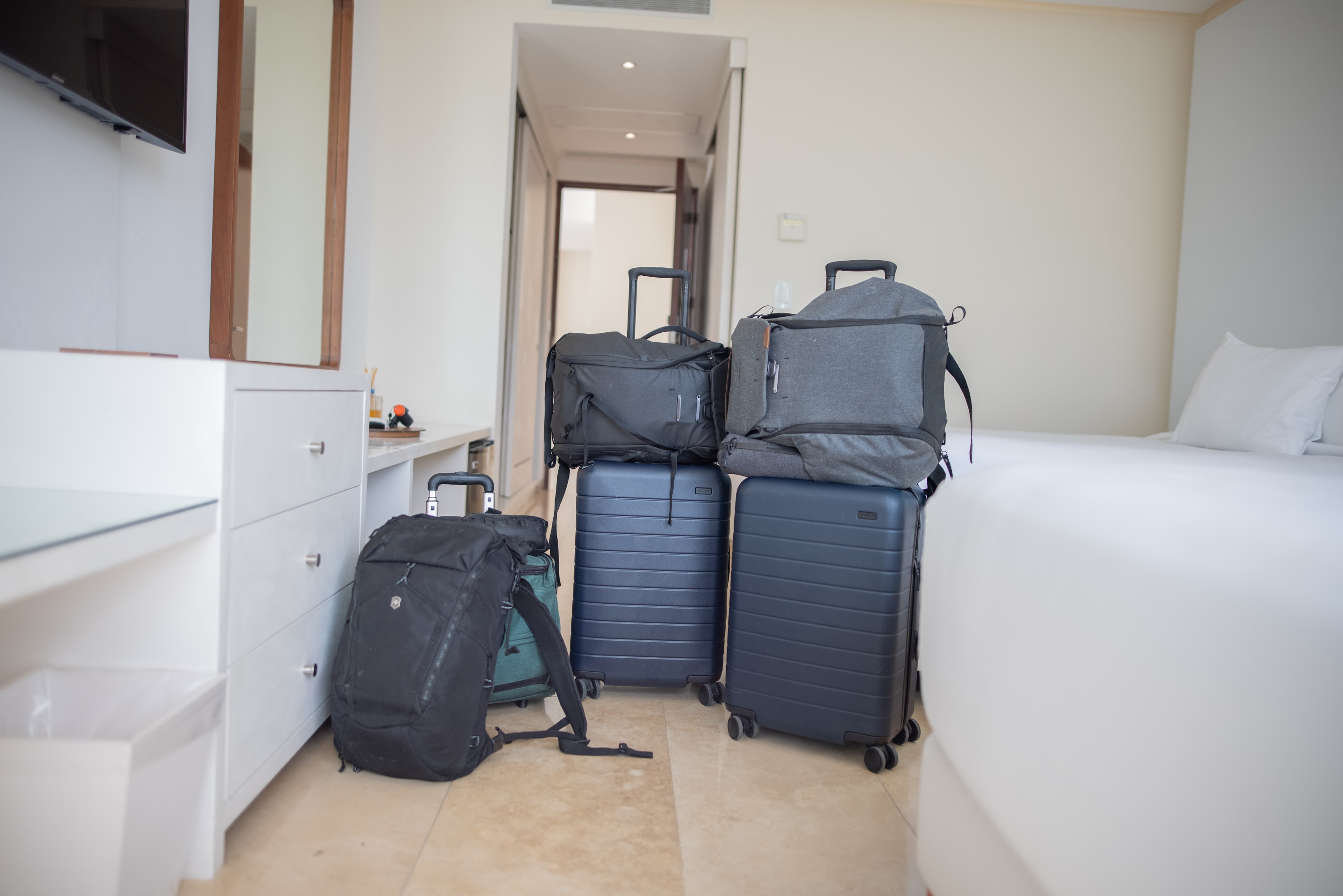 Luggage Arranged in Hotel Room