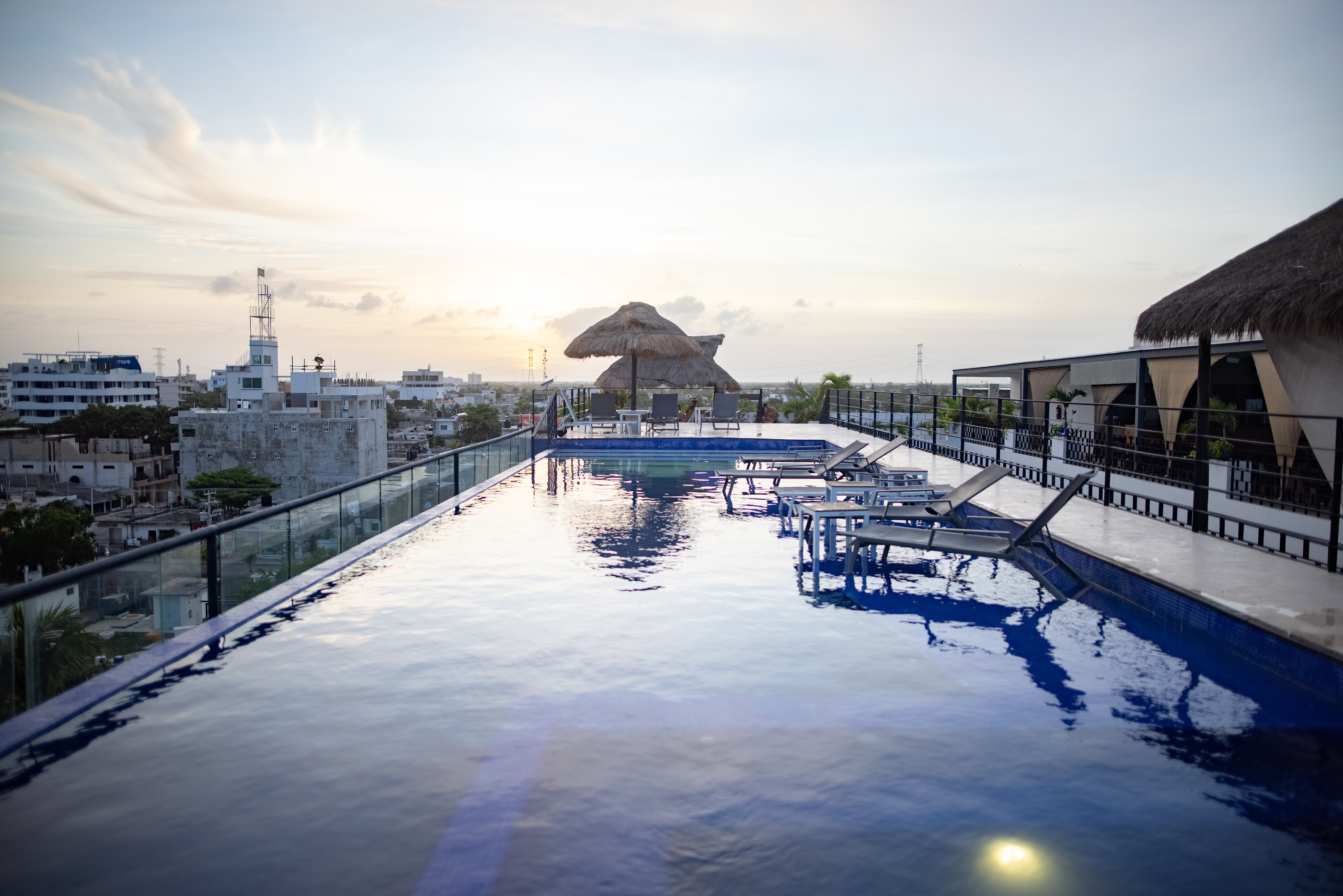 Rooftop Infinity Pool at Sunset