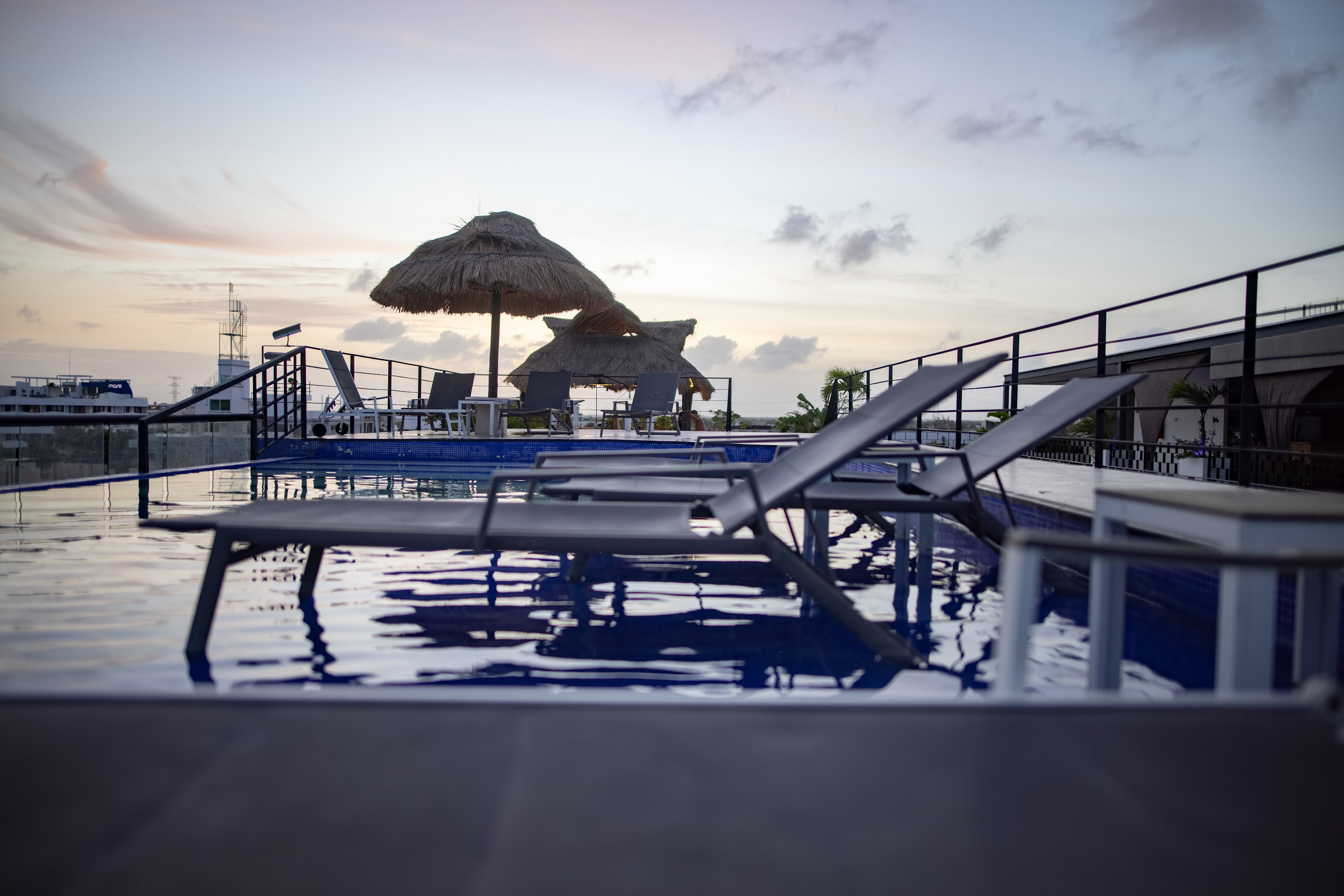Sunset Poolside Relaxation