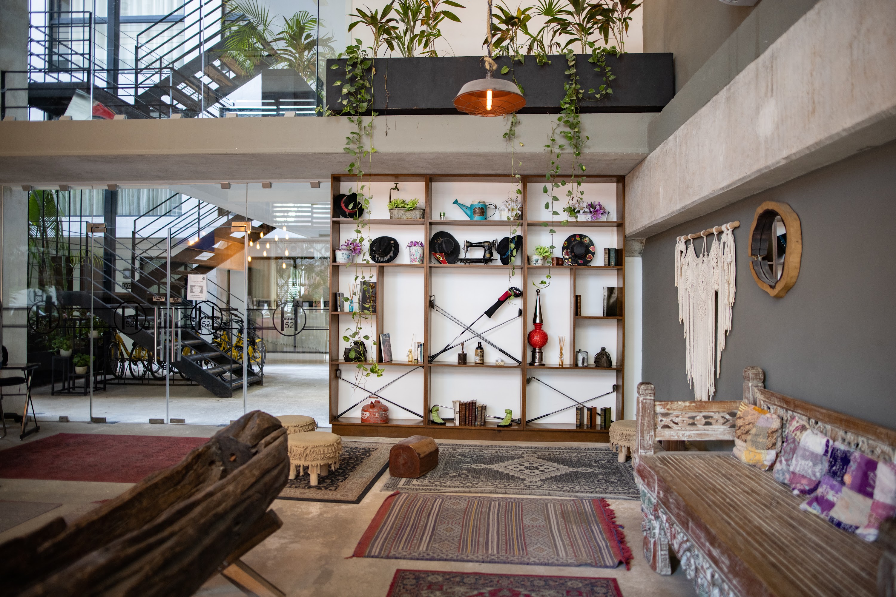 Bohemian Lounge with Industrial Elements