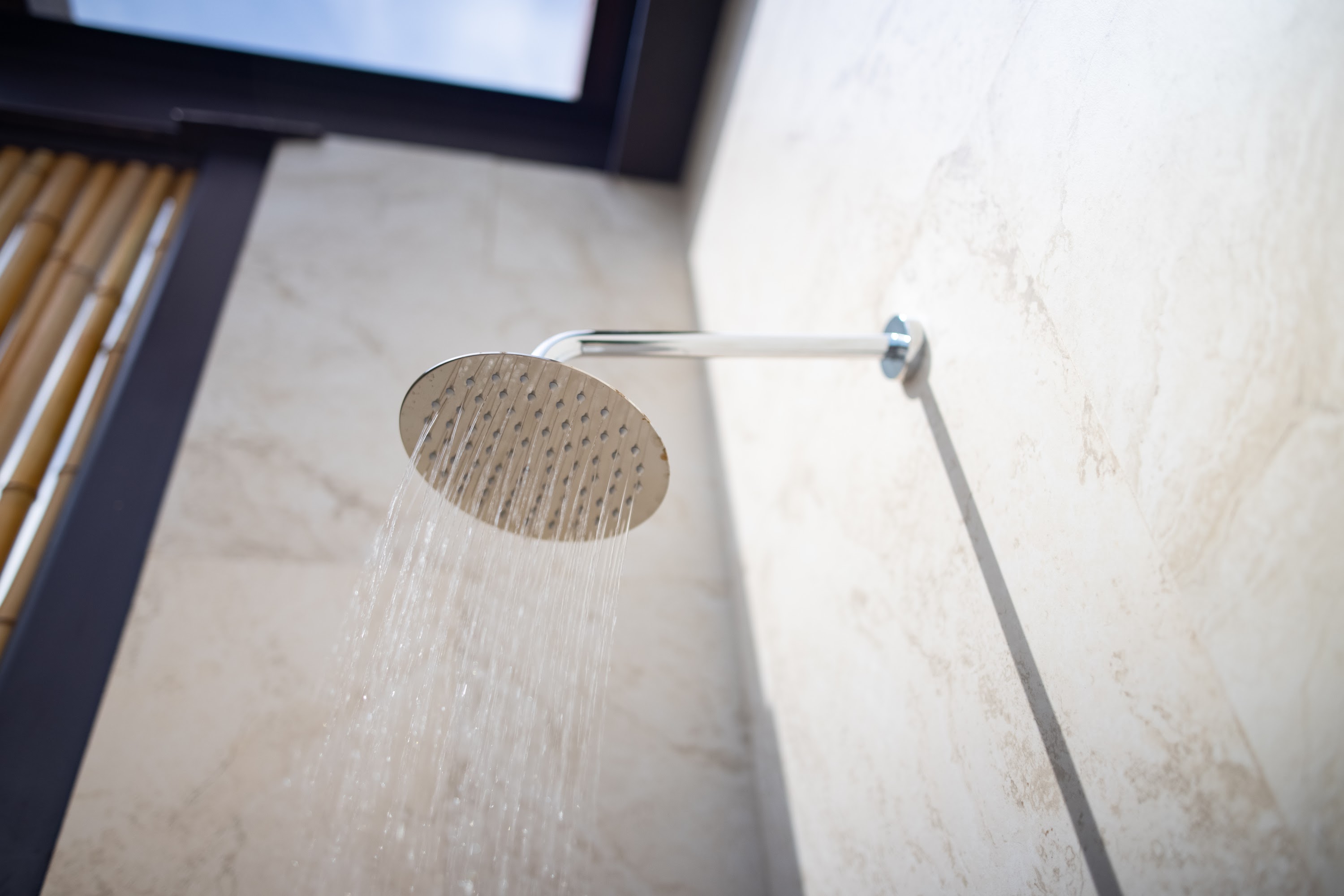 Outdoor Shower with Water Flowing