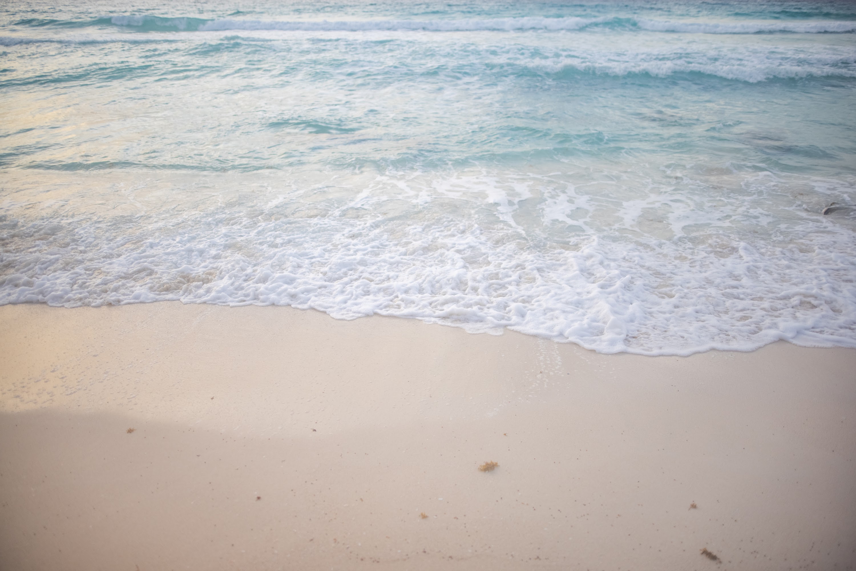 Gentle Waves Lapping on a Pristine Beach