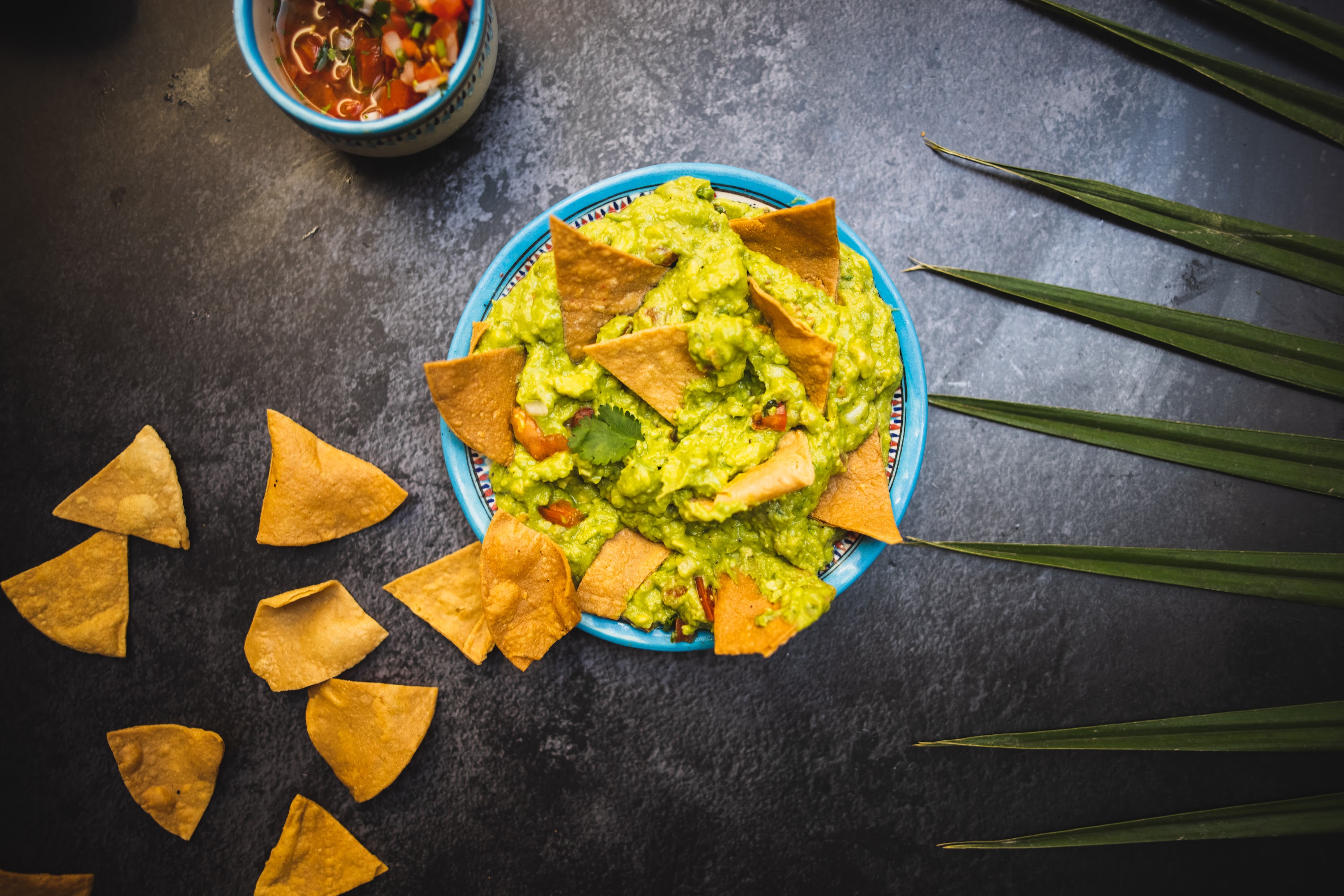 Guacamole with Tortilla Chips and Salsa