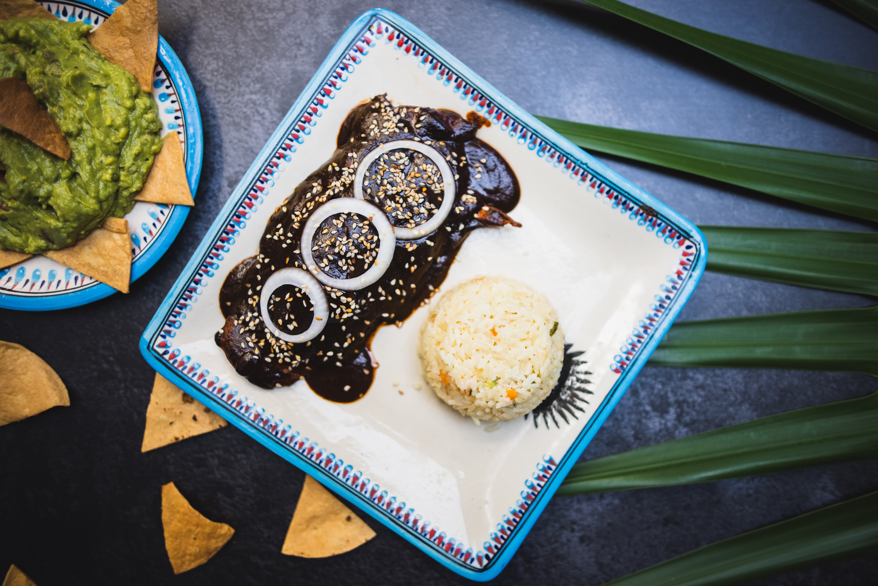 Mole Poblano with Rice and Guacamole