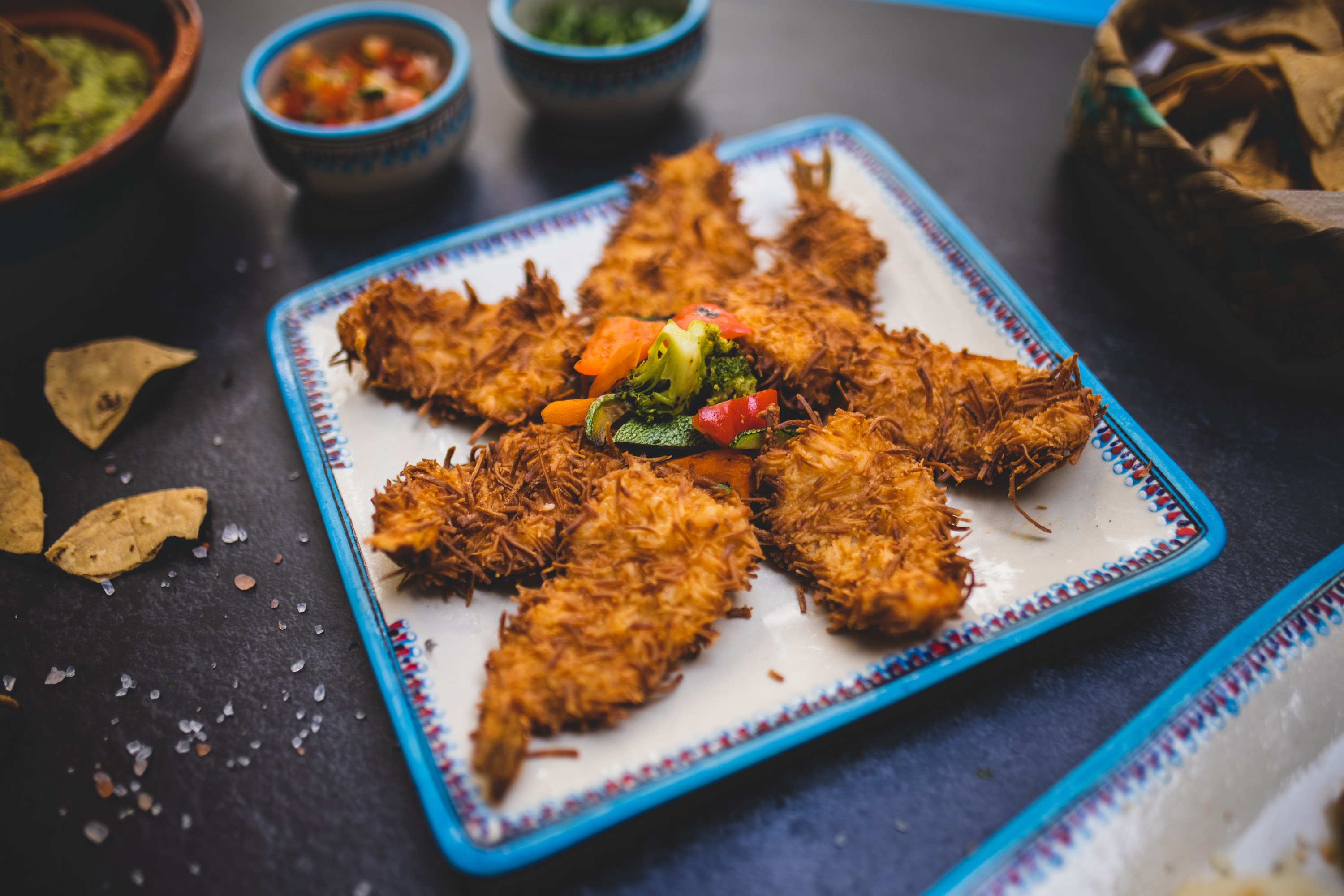 Crispy Coconut Shrimp with Fresh Vegetables