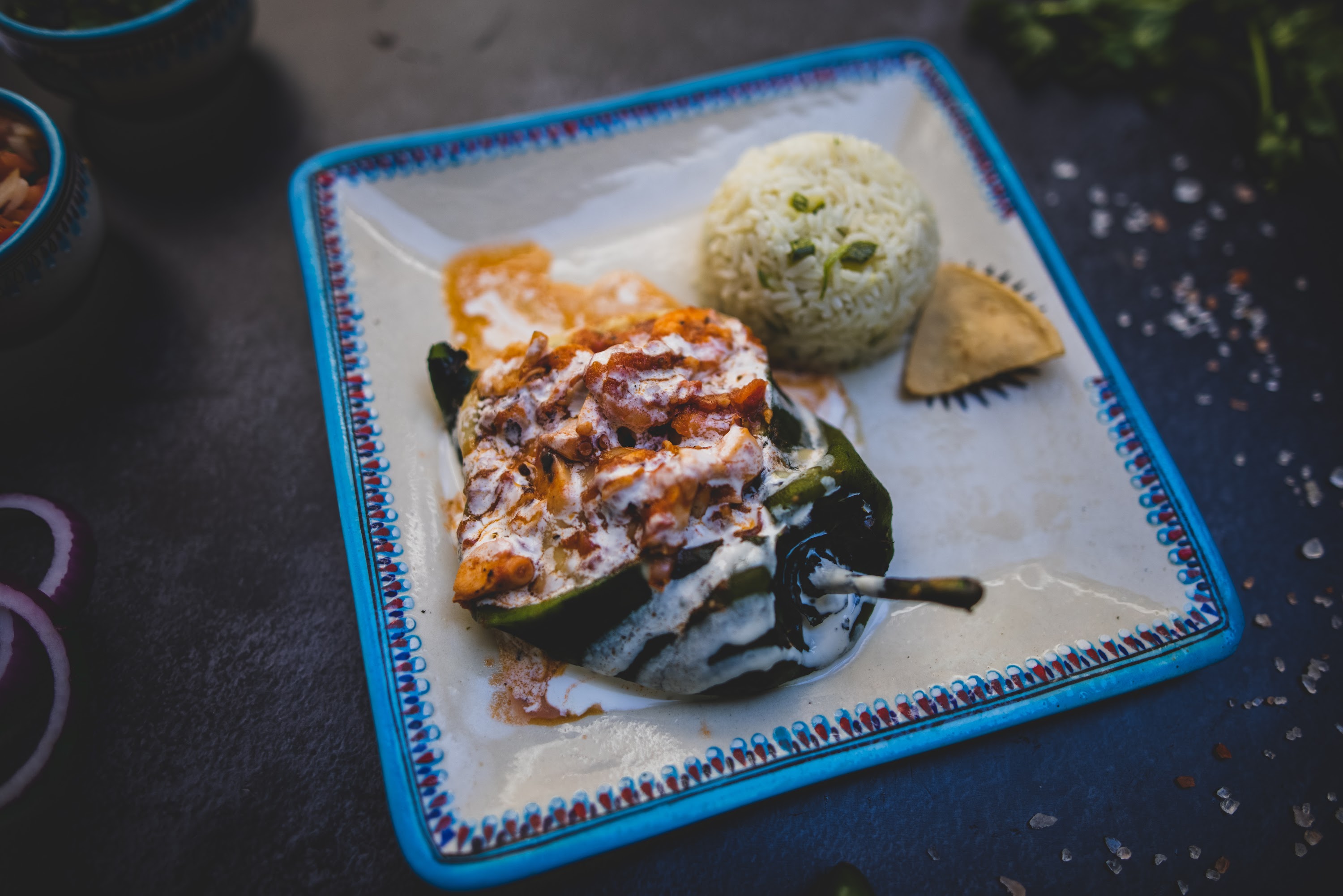 Stuffed Pepper with Rice and Sauce