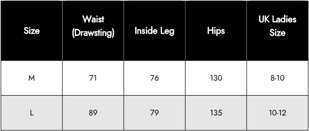 Women's Clothing Size Chart – Waist, Leg, and UK Ladies Sizing